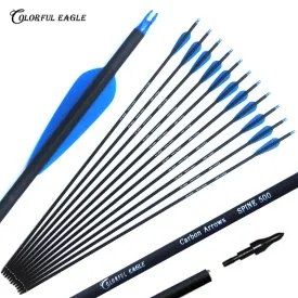 28/30/31 Inch Spine 500 Carbon Arrows With Replaceable Points