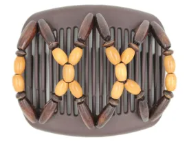 African Butterfly Hair Comb - Beada Brown 172