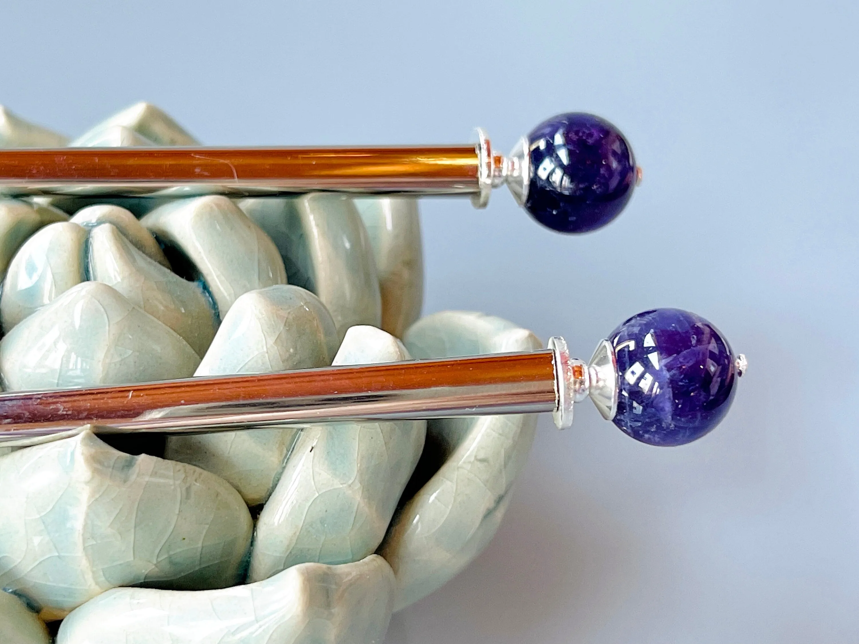 Amethyst Hair Sticks