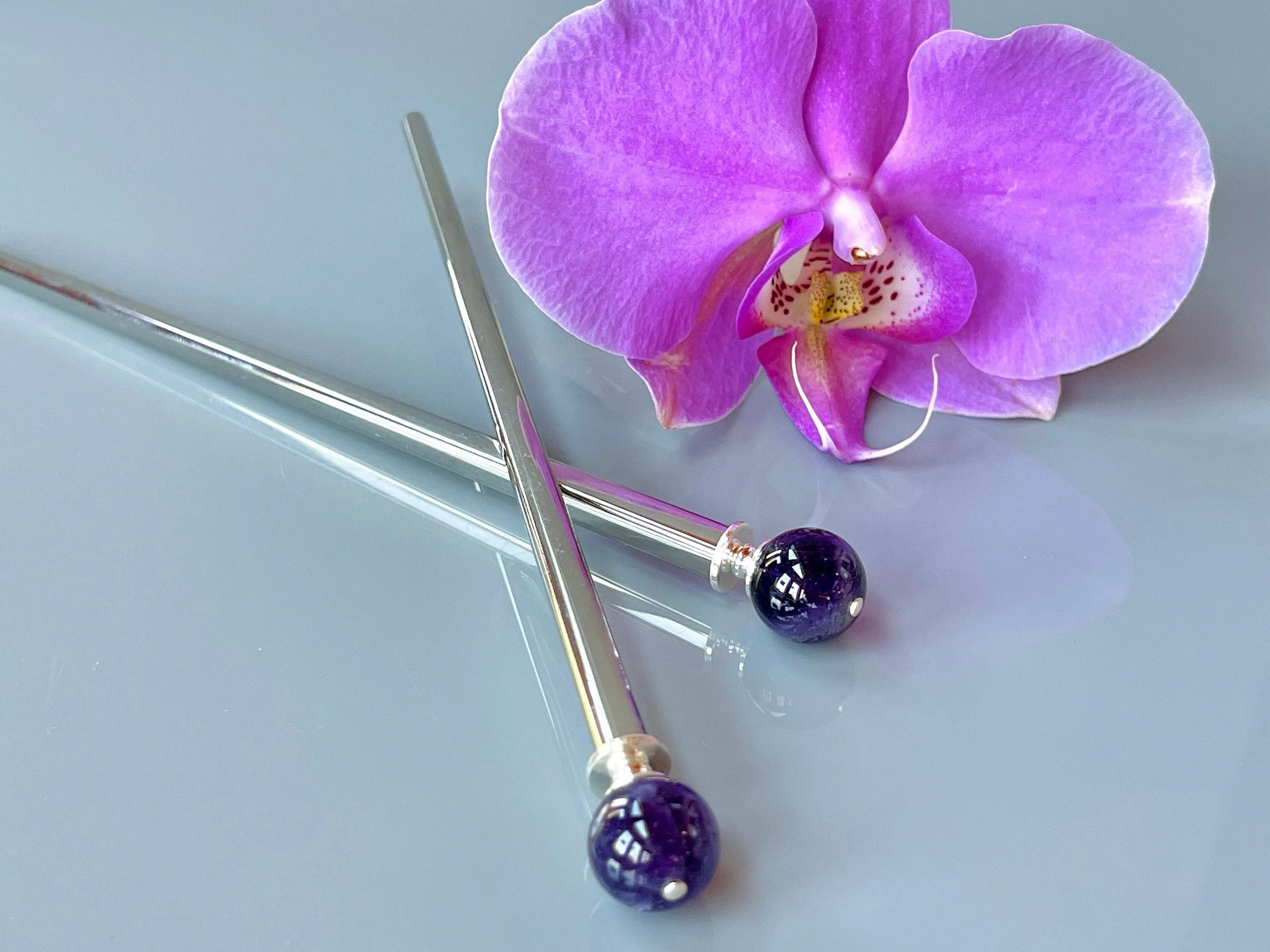 Amethyst Hair Sticks