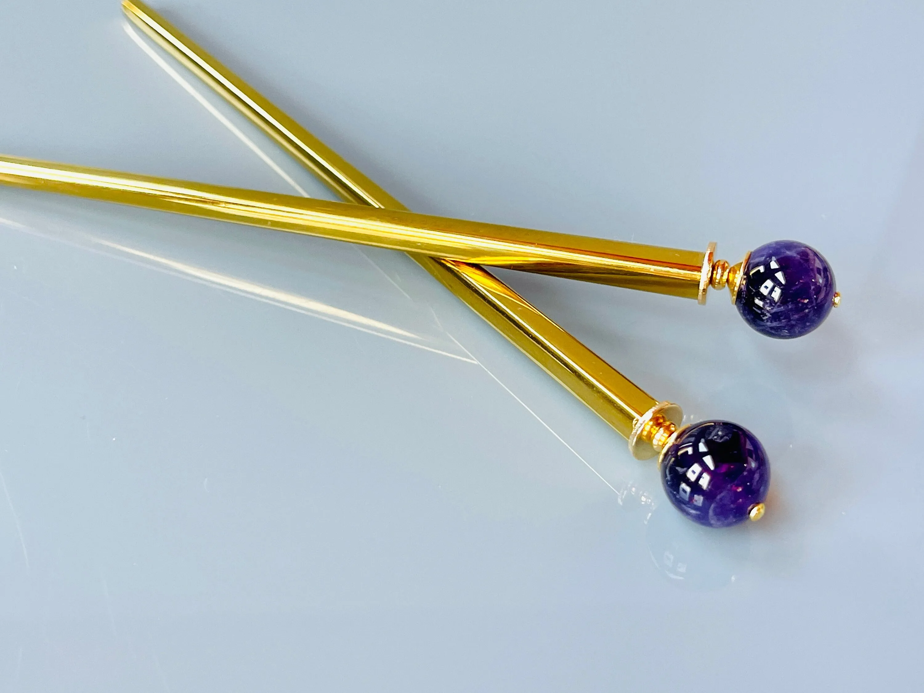 Amethyst Hair Sticks