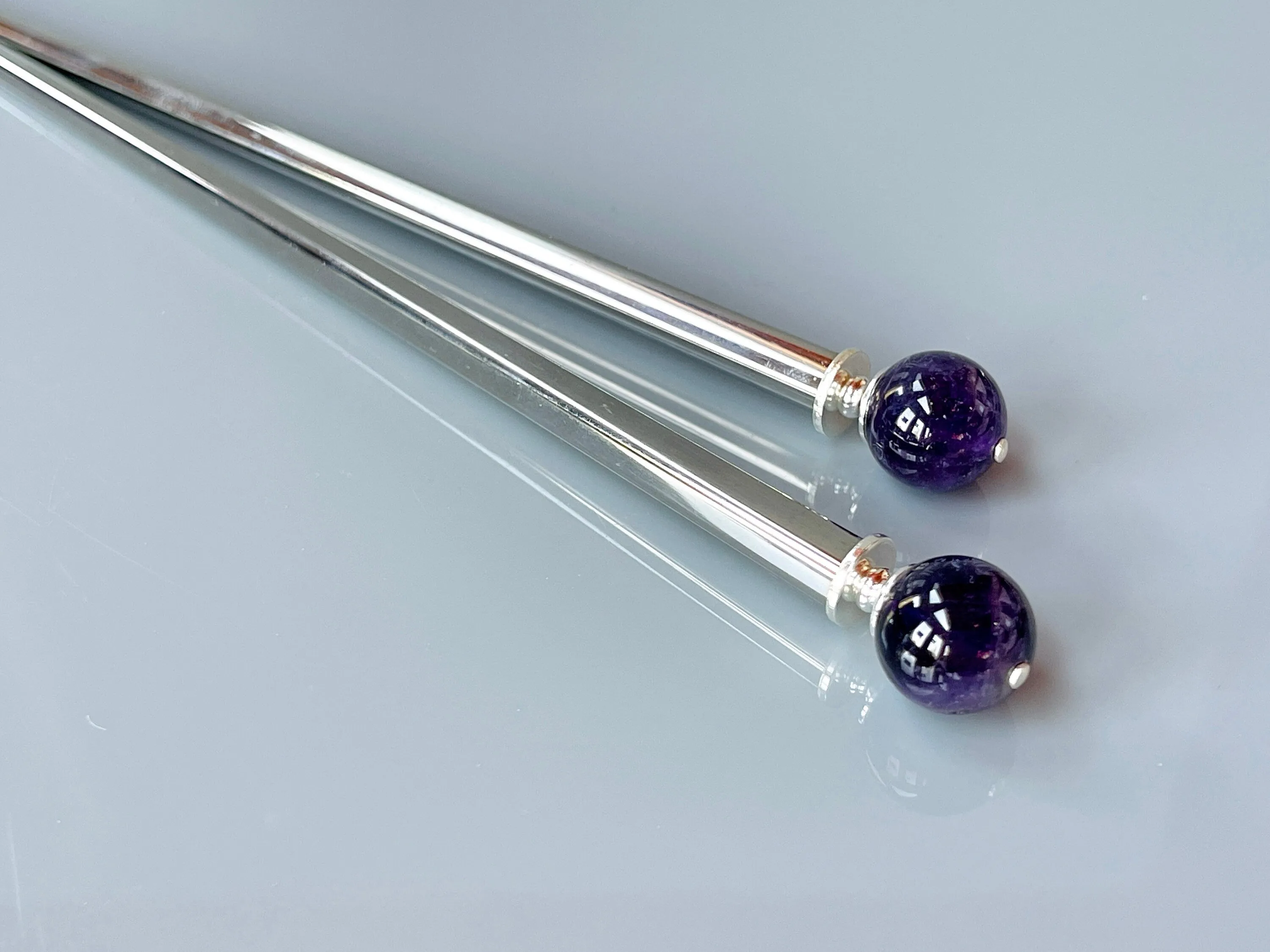 Amethyst Hair Sticks