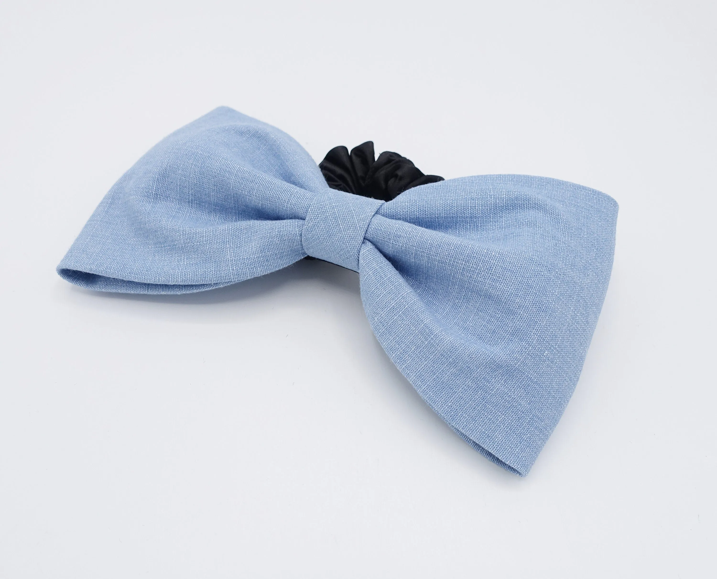 big denim bow hair tie scrunchies