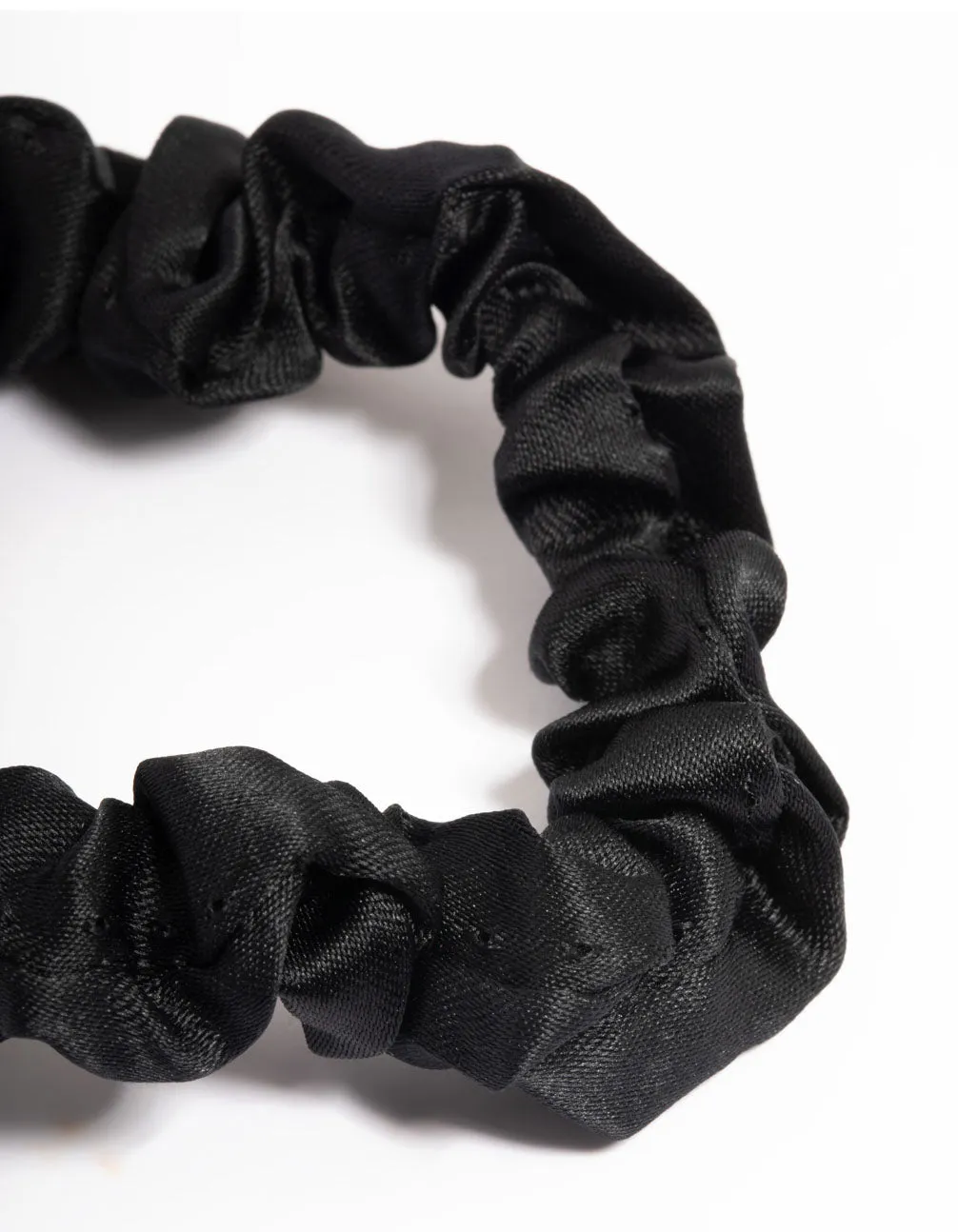 Black Fabric Narrow Scrunchie