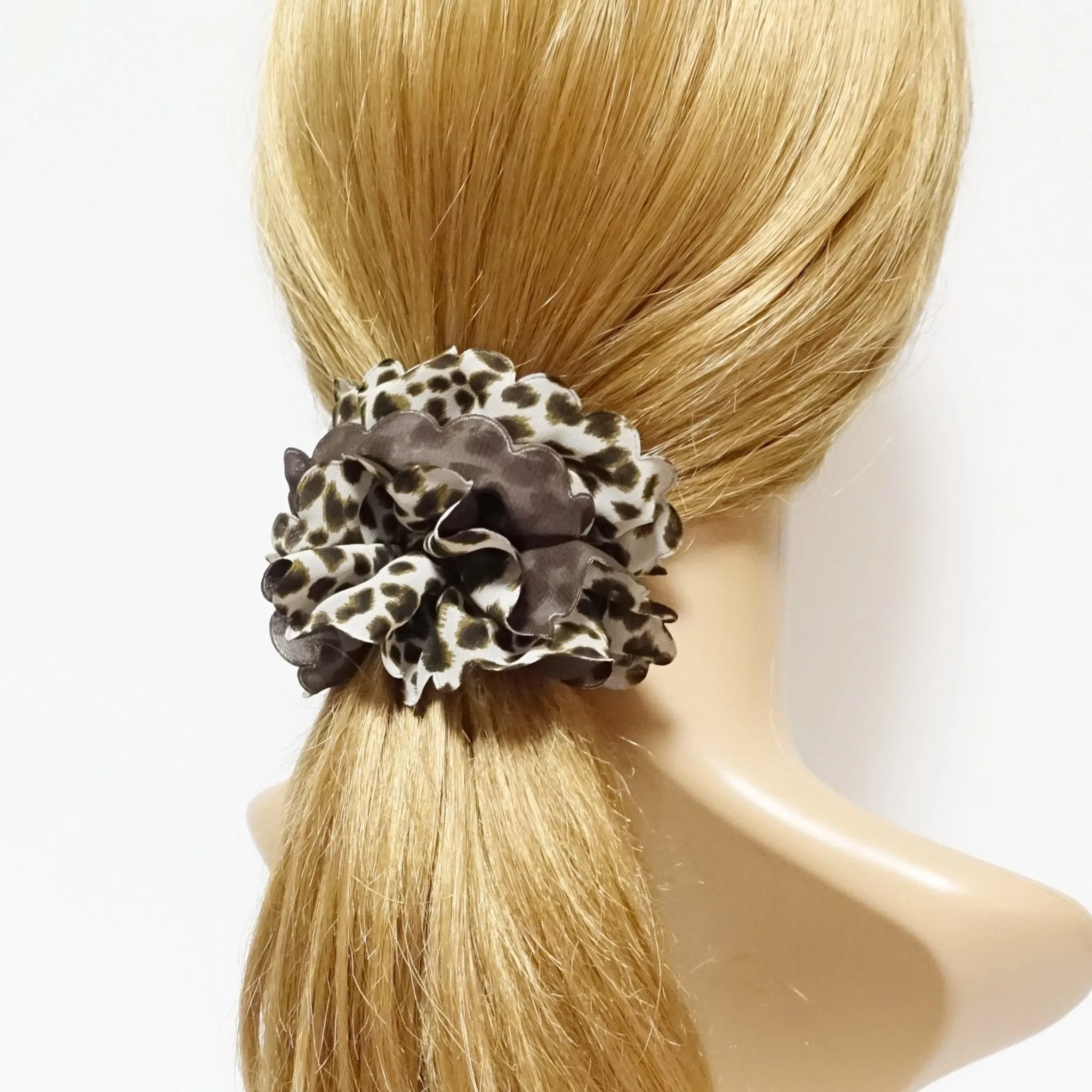 chiffon animal leopard print scrunchies women hair tie scrunchie