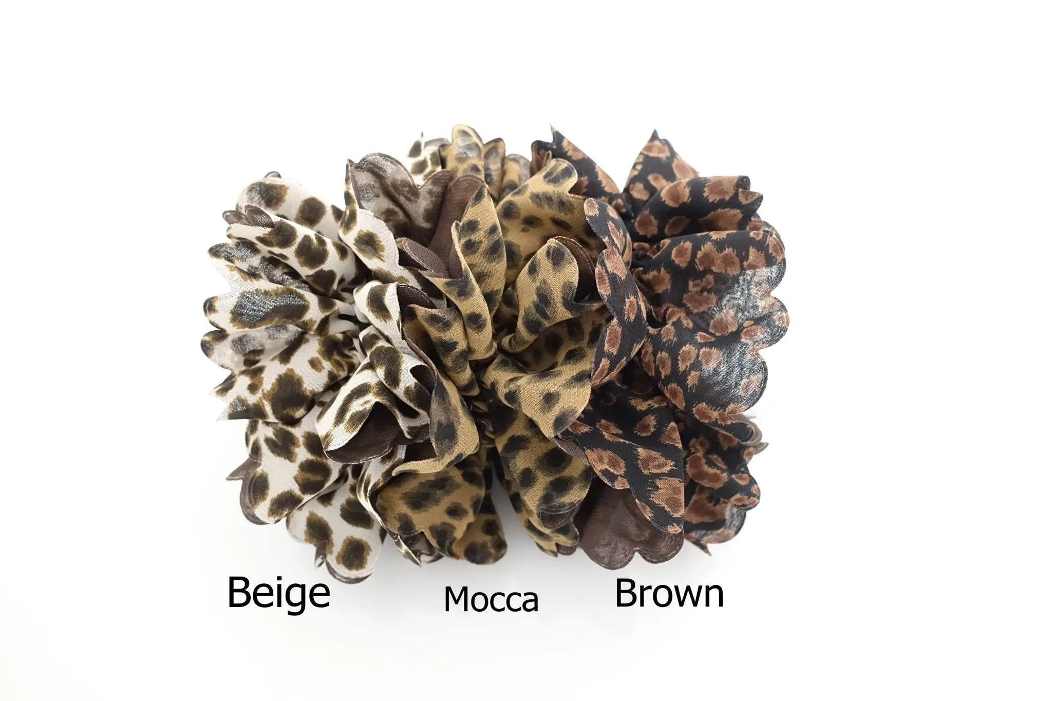 chiffon animal leopard print scrunchies women hair tie scrunchie