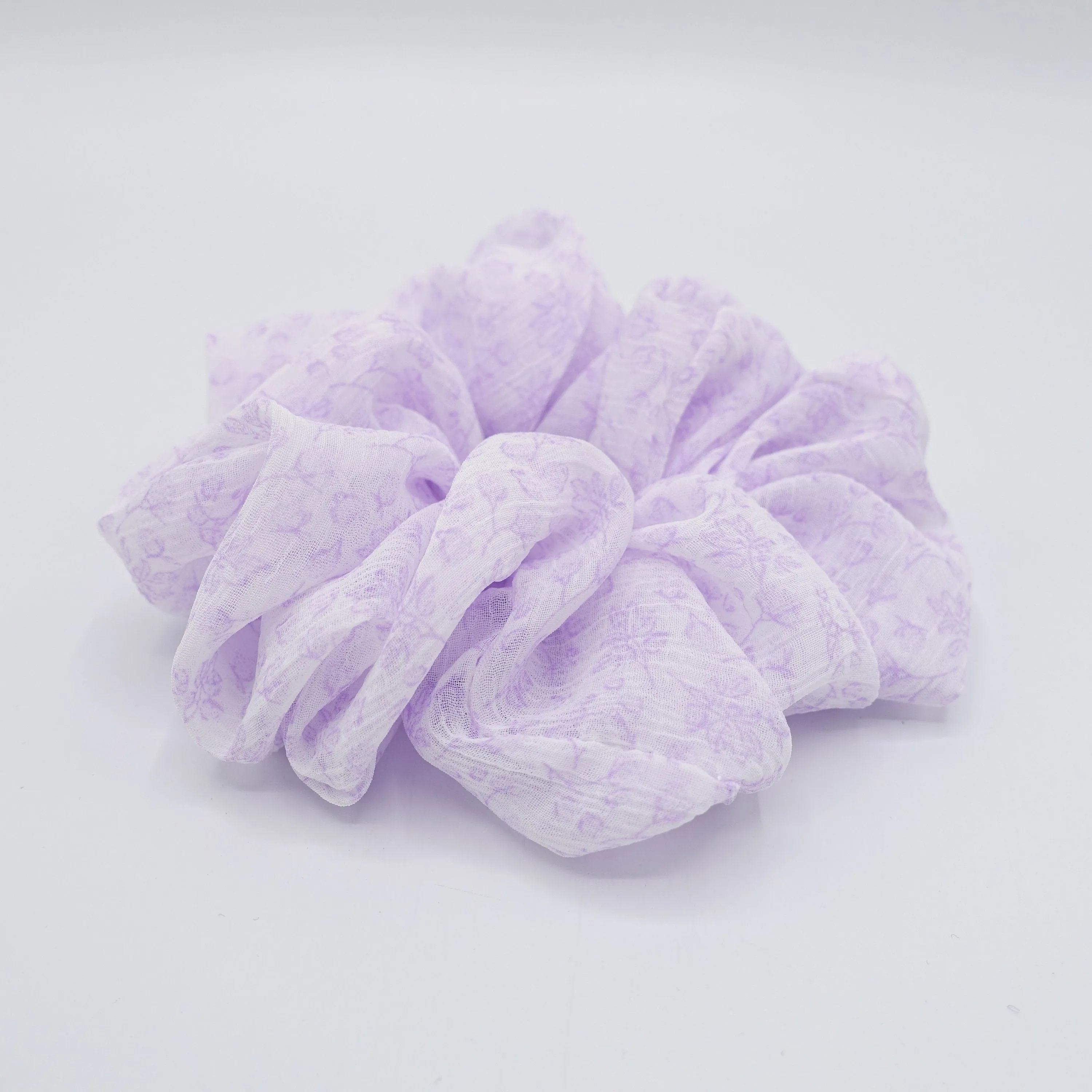 chiffon scrunchies, floral scrunchies, pastel scrunchies for women