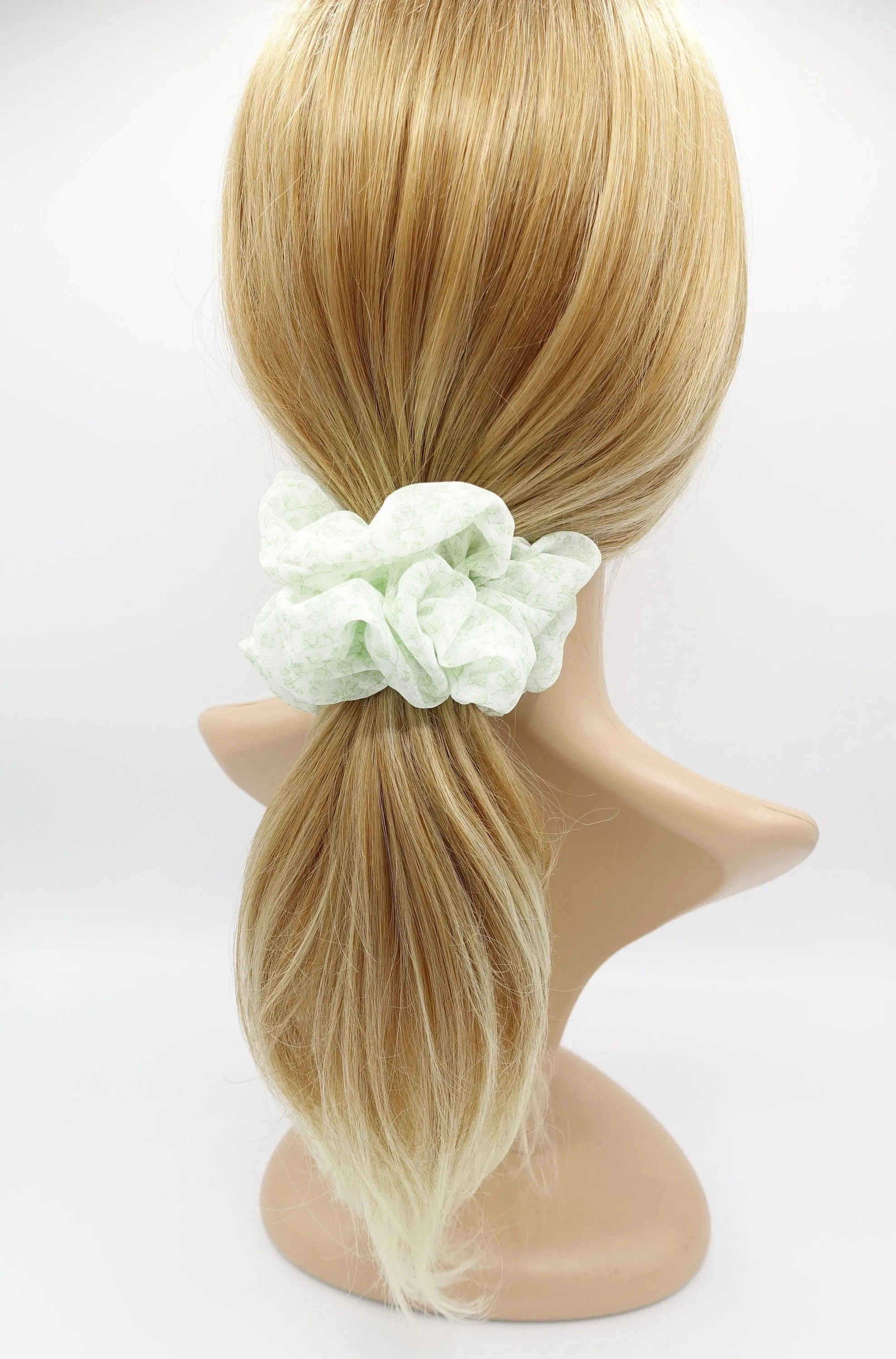 chiffon scrunchies, floral scrunchies, pastel scrunchies for women