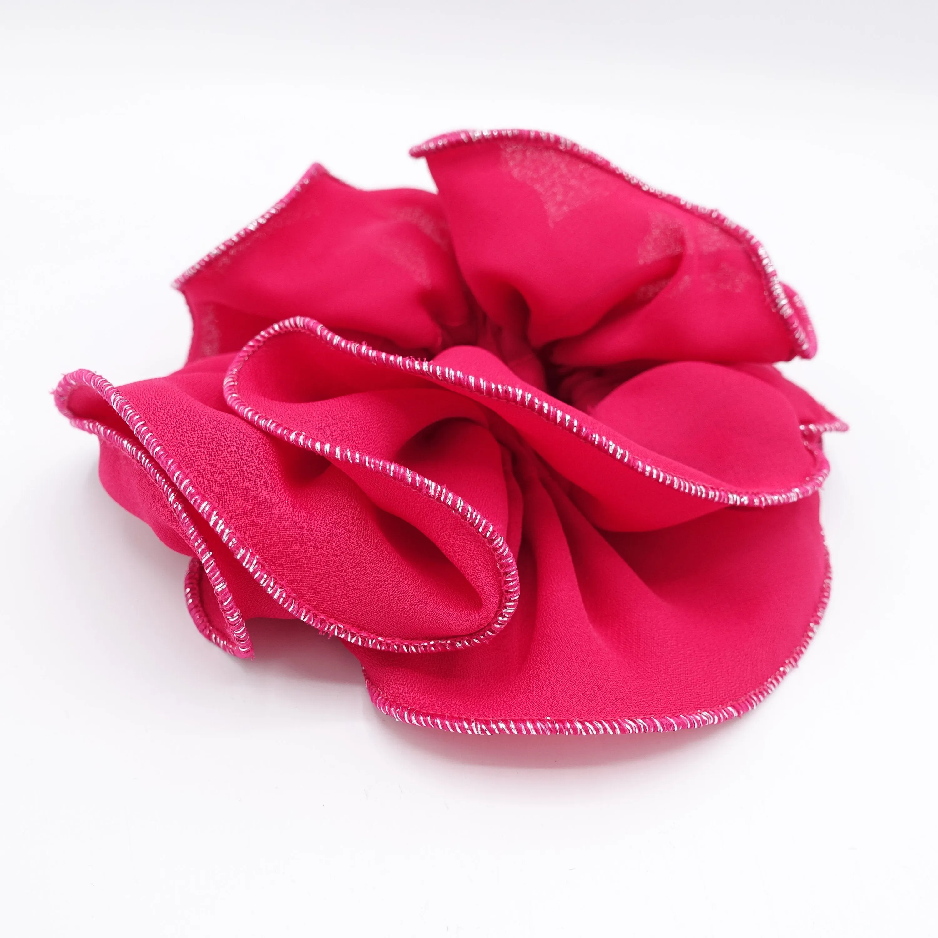 chiffon scrunchies, glittering edge scrunchies for women