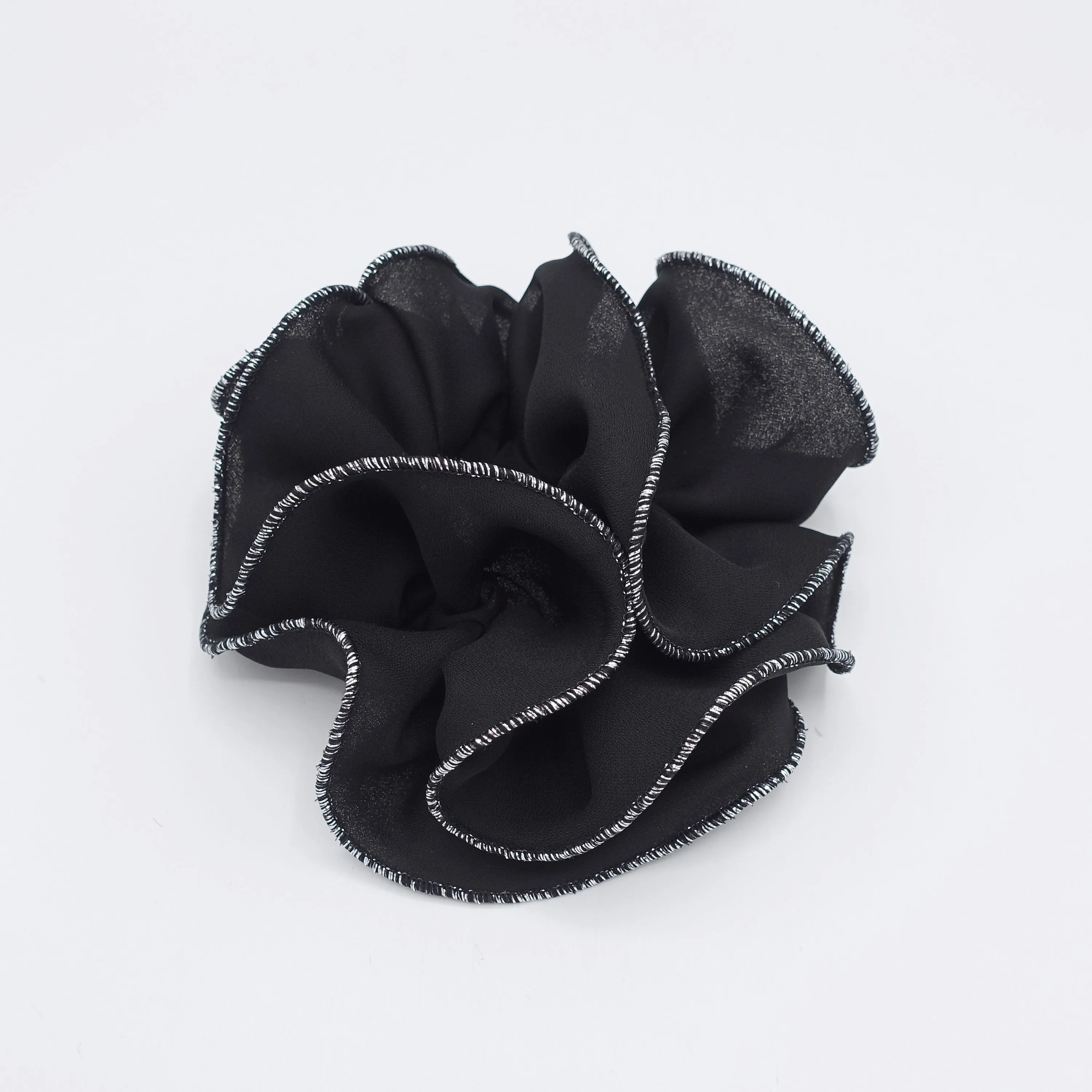 chiffon scrunchies, glittering edge scrunchies for women