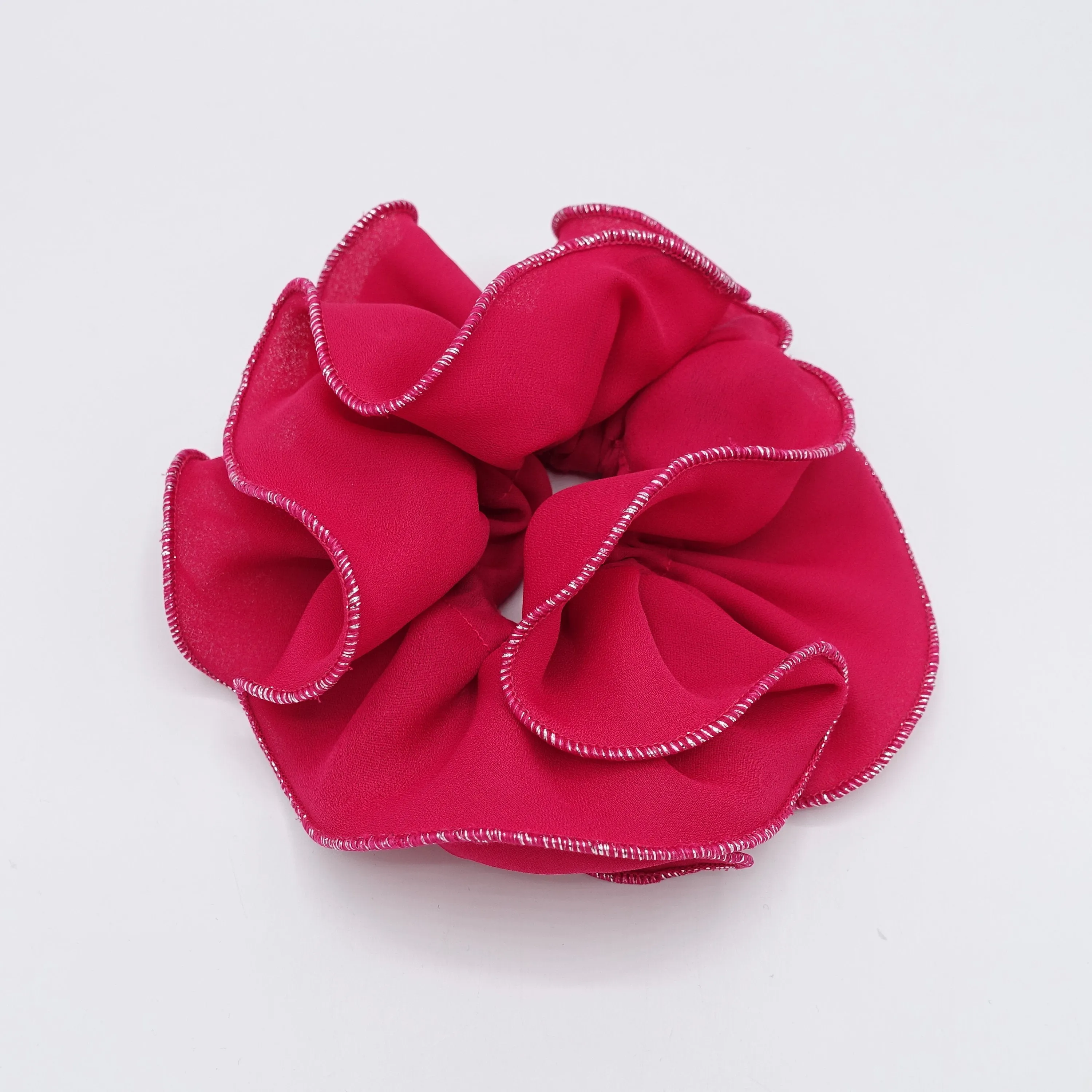 chiffon scrunchies, glittering edge scrunchies for women