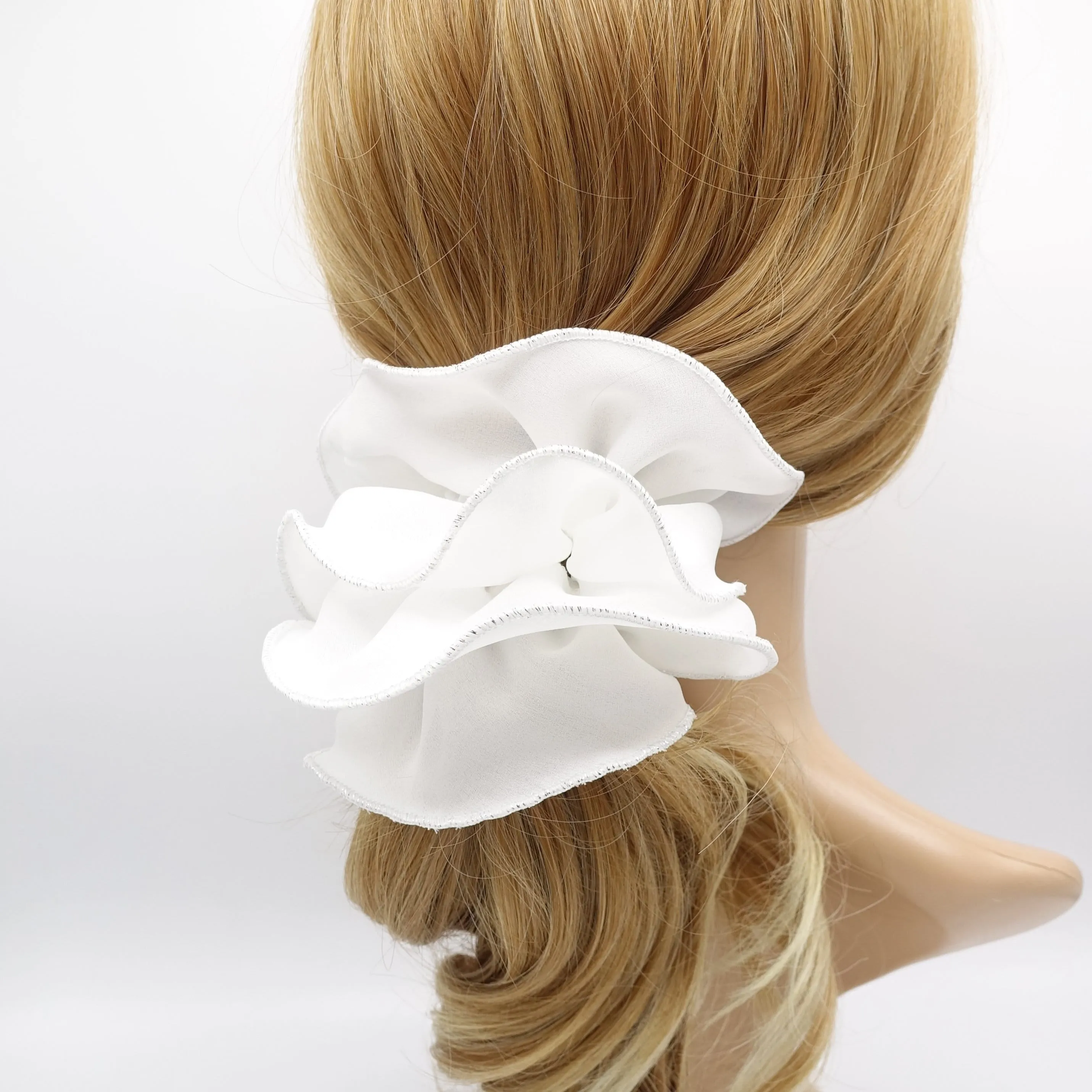 chiffon scrunchies, glittering edge scrunchies for women