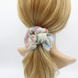 chiffon wave print scrunchies hair elastic accessory for women