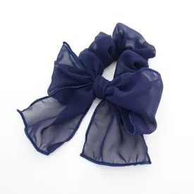 chiffon waving bow scrunchies drape translucent bow knot scrunchy feminine style hair scrunchie