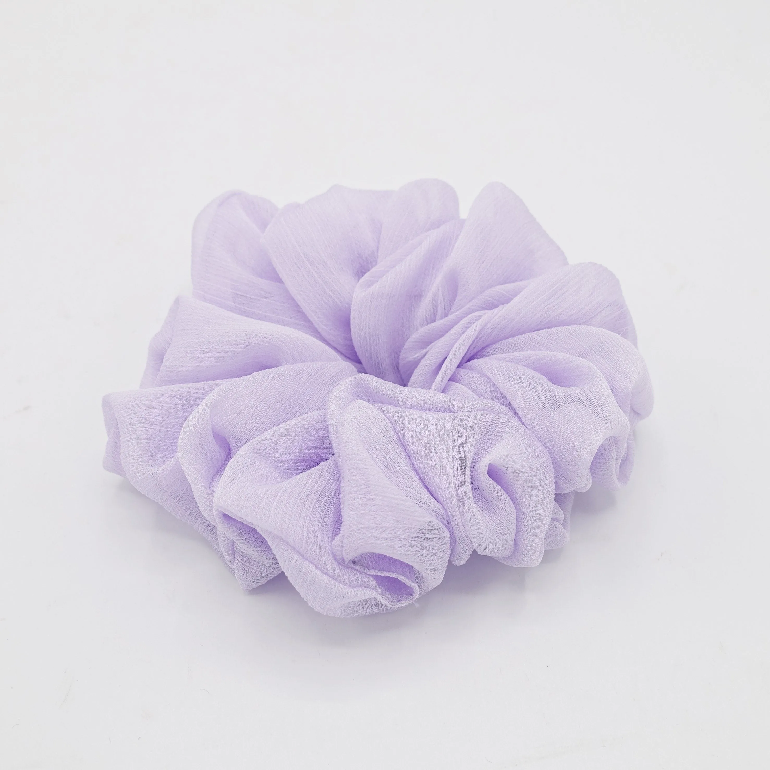 crinkled chiffon scrunchies solid sheer hair elastic scrunchie woman hair accessory