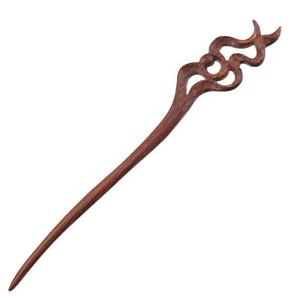 CrystalMood Handmade Carved Hair Stick Fire