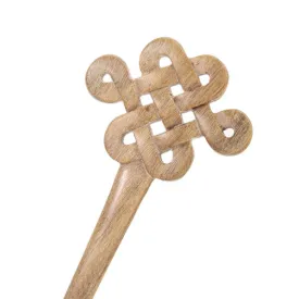 CrystalMood Handmade Carved Wood Hair Stick Chinese Knot Lignum-vitae