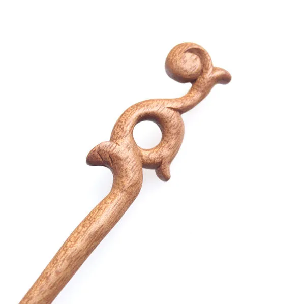 CrystalMood Handmade Carved Wood Hair Stick Chinese Ruyi