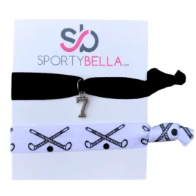 Custom Field Hockey Hair Ties with Number Charm