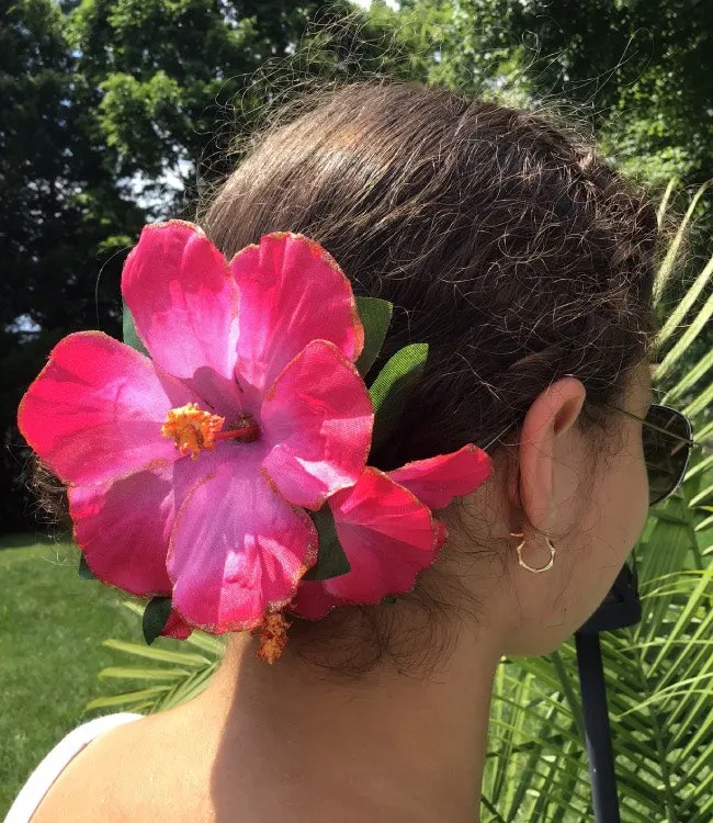 Double Hot Pink Hibiscuses