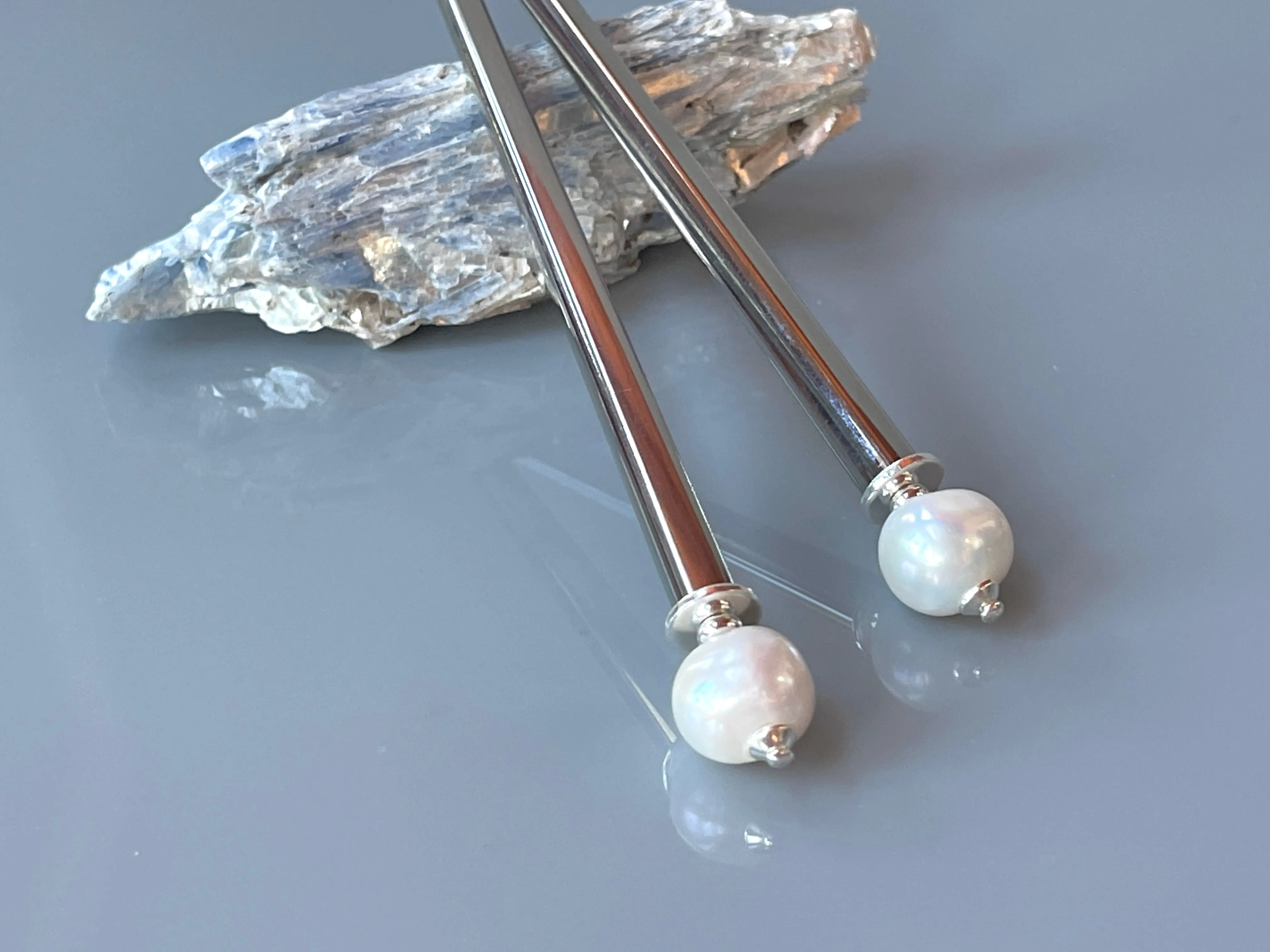 Elegant Genuine Pearl Hair Sticks, Pearl Wedding Hair Sticks Bridal Pearl Hair Pins