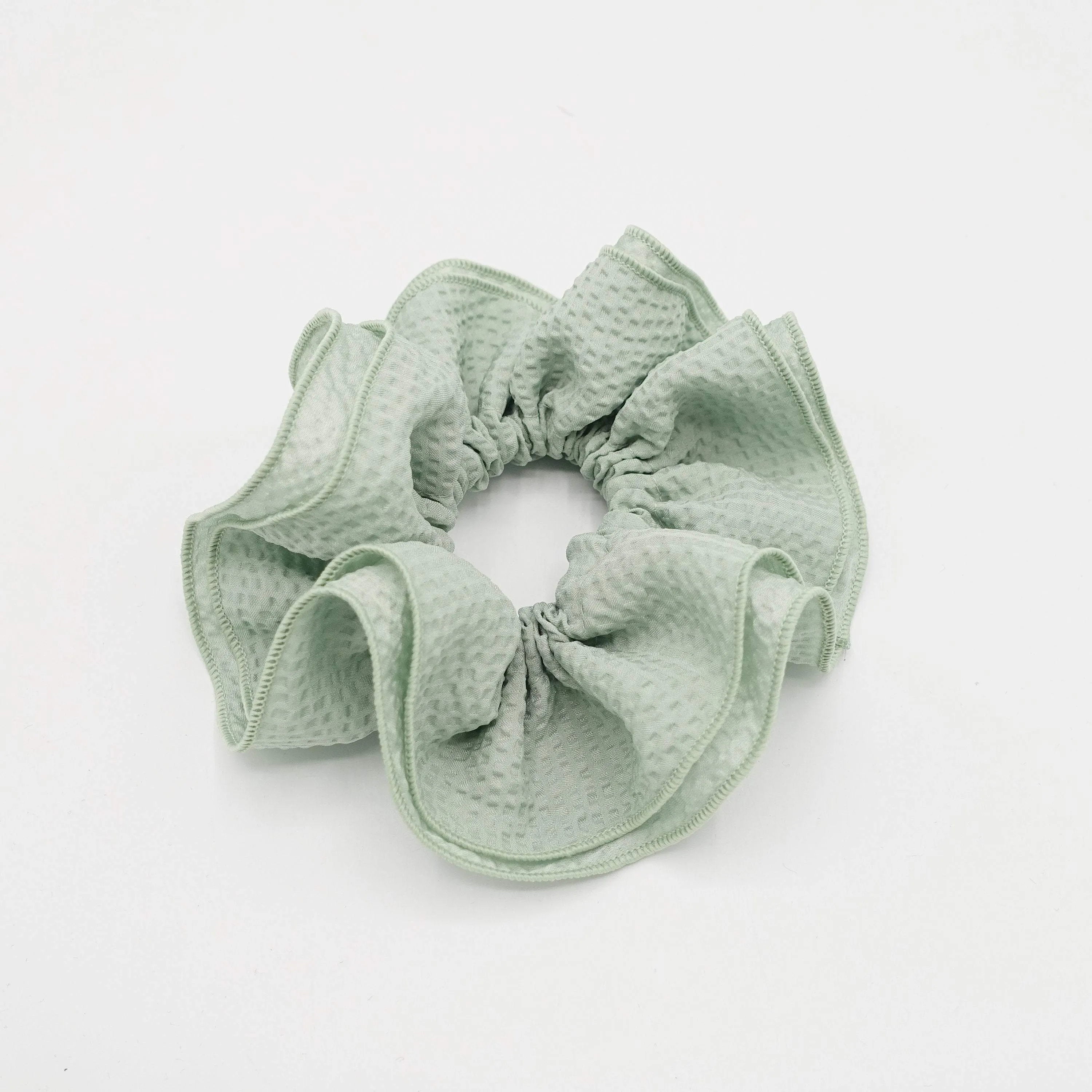 embossed pattern double edge scrunchies hair accessory for women