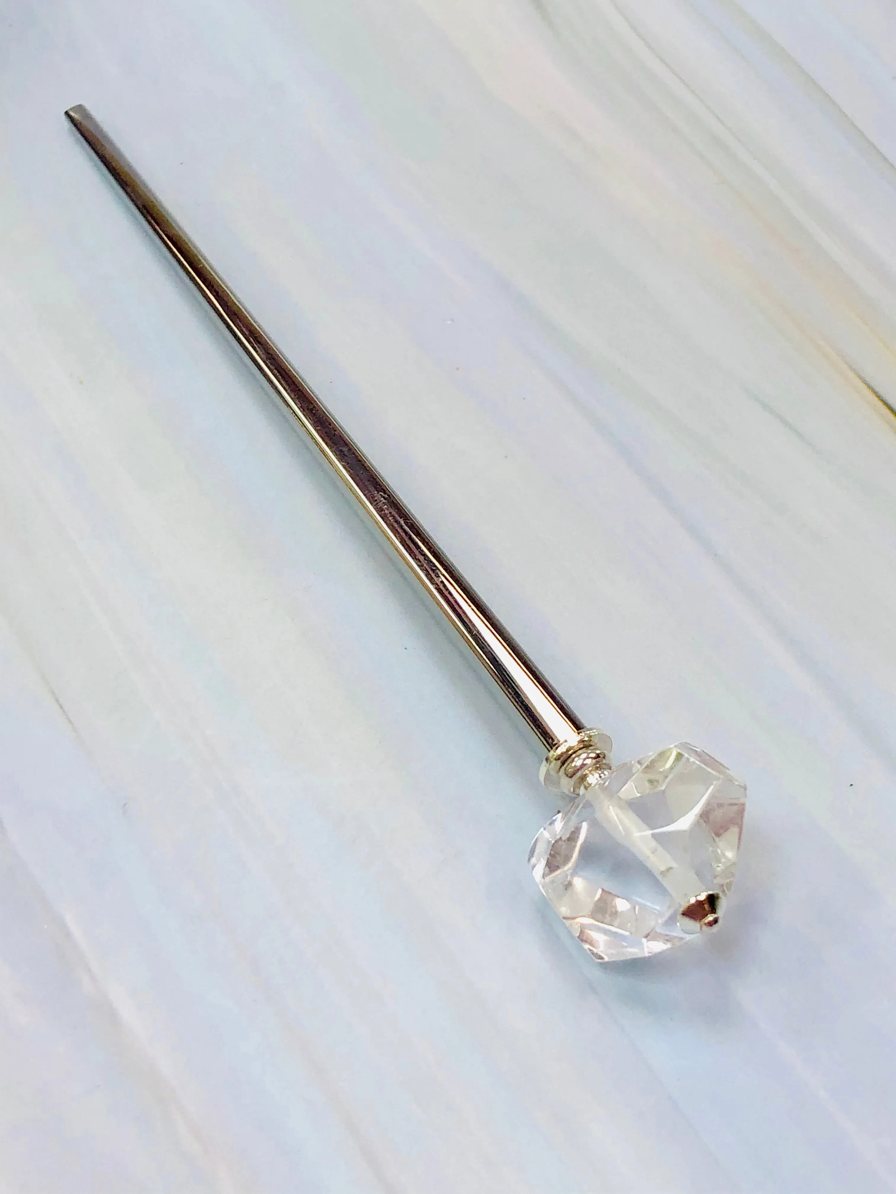 Faceted Rock Crystal hair stick, gemstone hair sticks, Rock Crystal hair pin, shawl pin