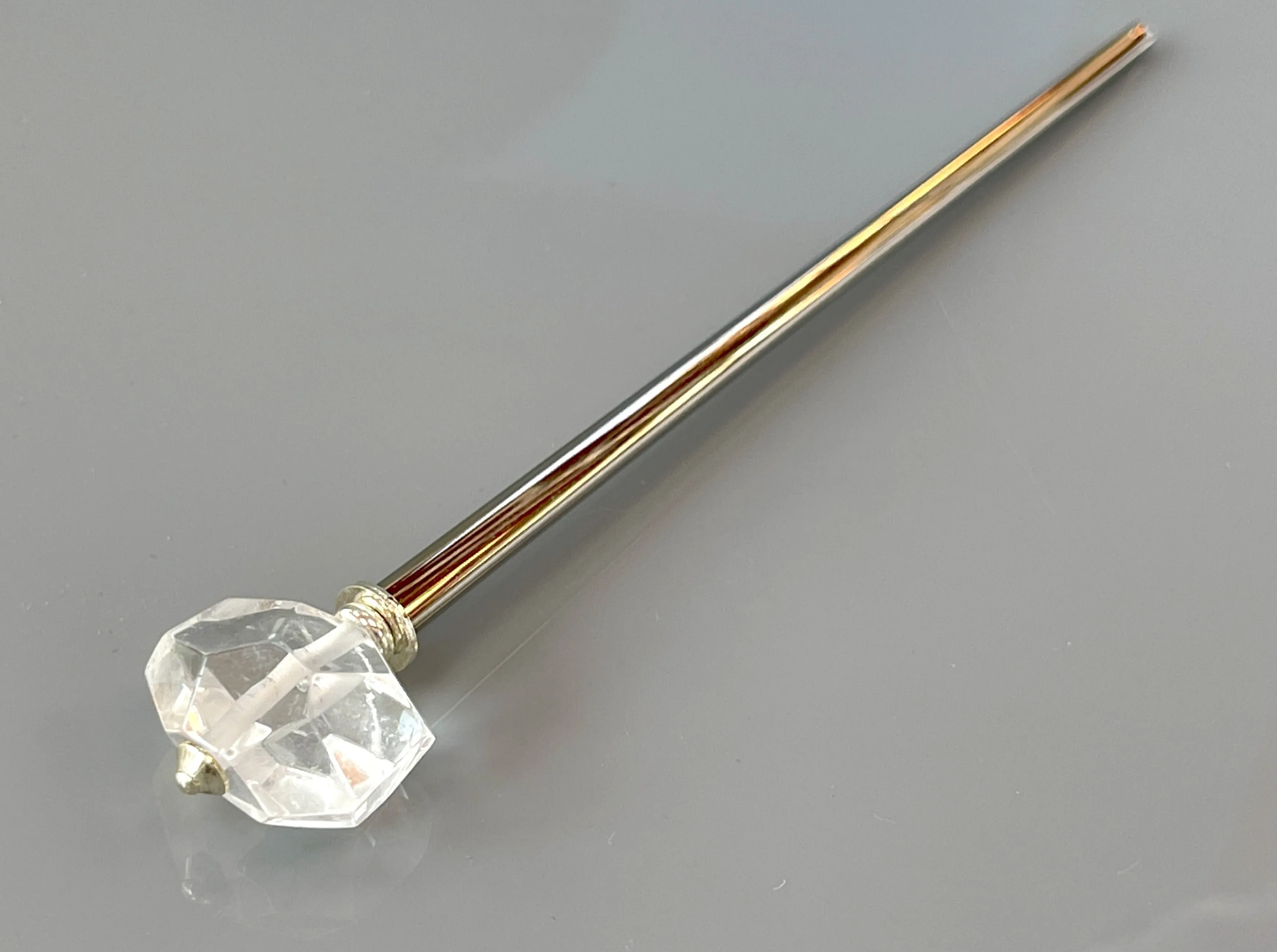 Faceted Rock Crystal hair stick, gemstone hair sticks, Rock Crystal hair pin, shawl pin