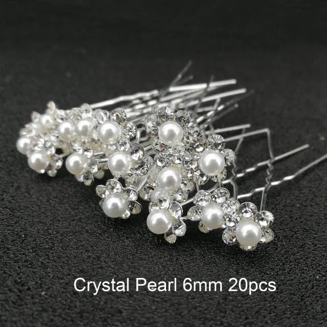 Fashion Women Simulated Pearl Hairpins Metal Barrette Clip Wedding Bridal Tiara Hair Accessories Wedding Hairstyle Design Tools