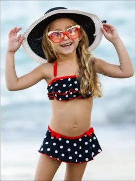 Girls Dots For Days Two Piece Swimsuit with Bows