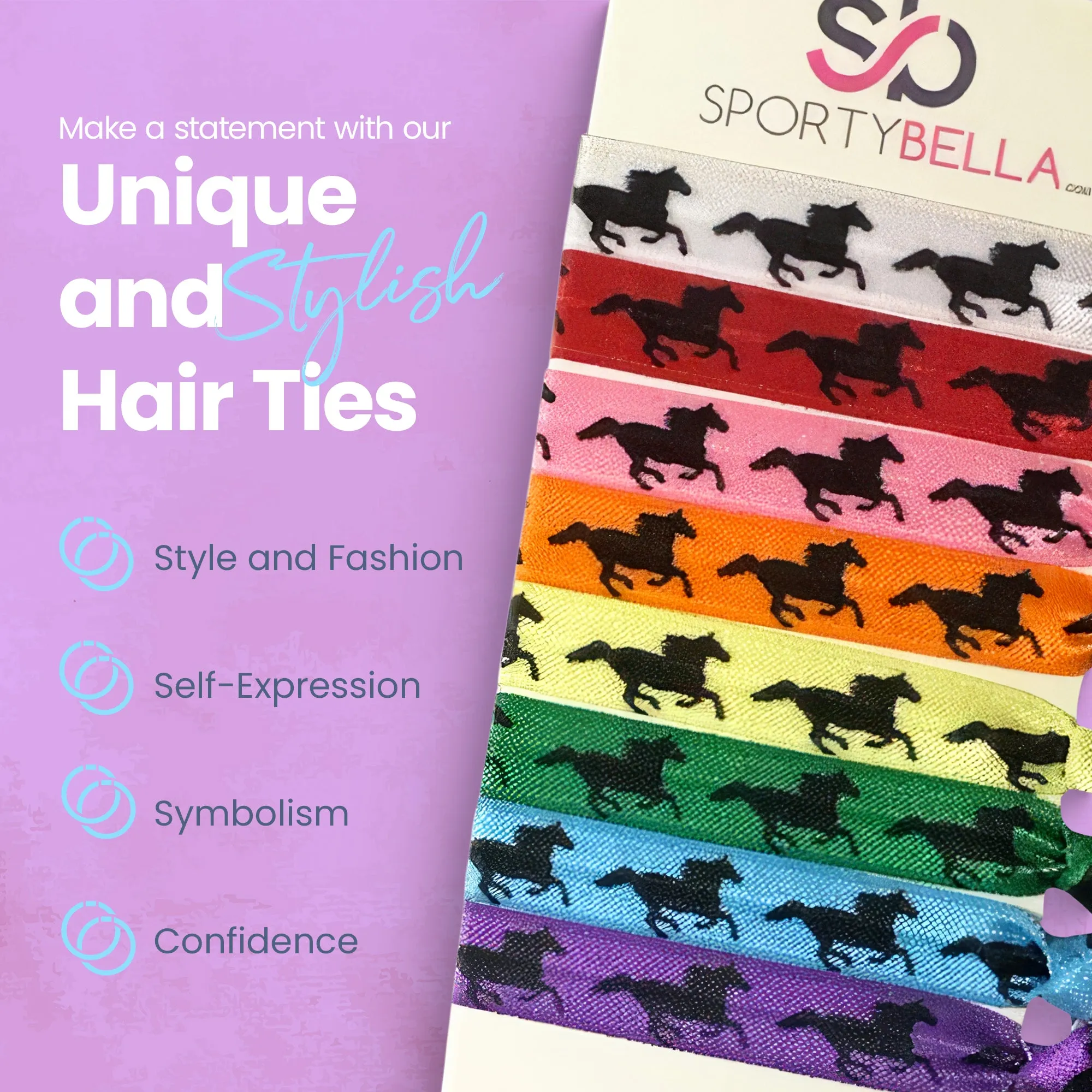 Girls Multi Colored Equestrian Horse Hair Ties