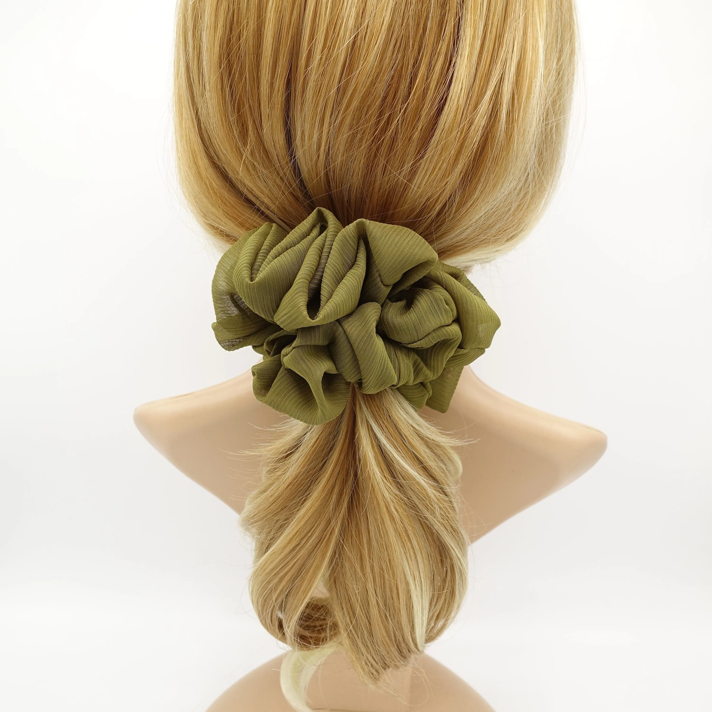 large chiffon voluminous scrunchies women hair elastic accessory