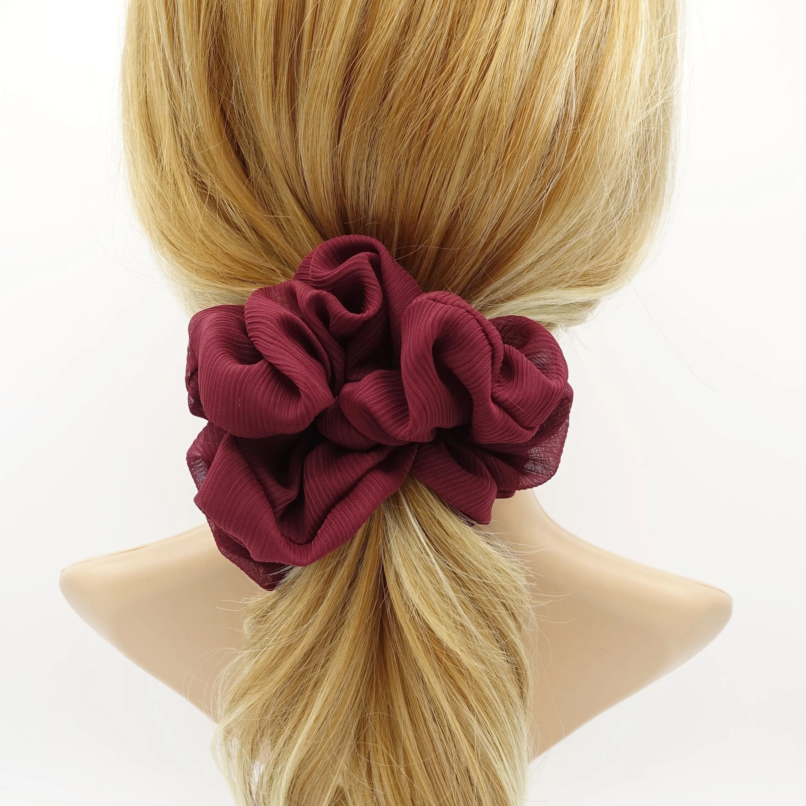 large chiffon voluminous scrunchies women hair elastic accessory