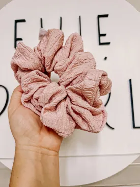 Light Pink Crinkle Oversized Scrunchy