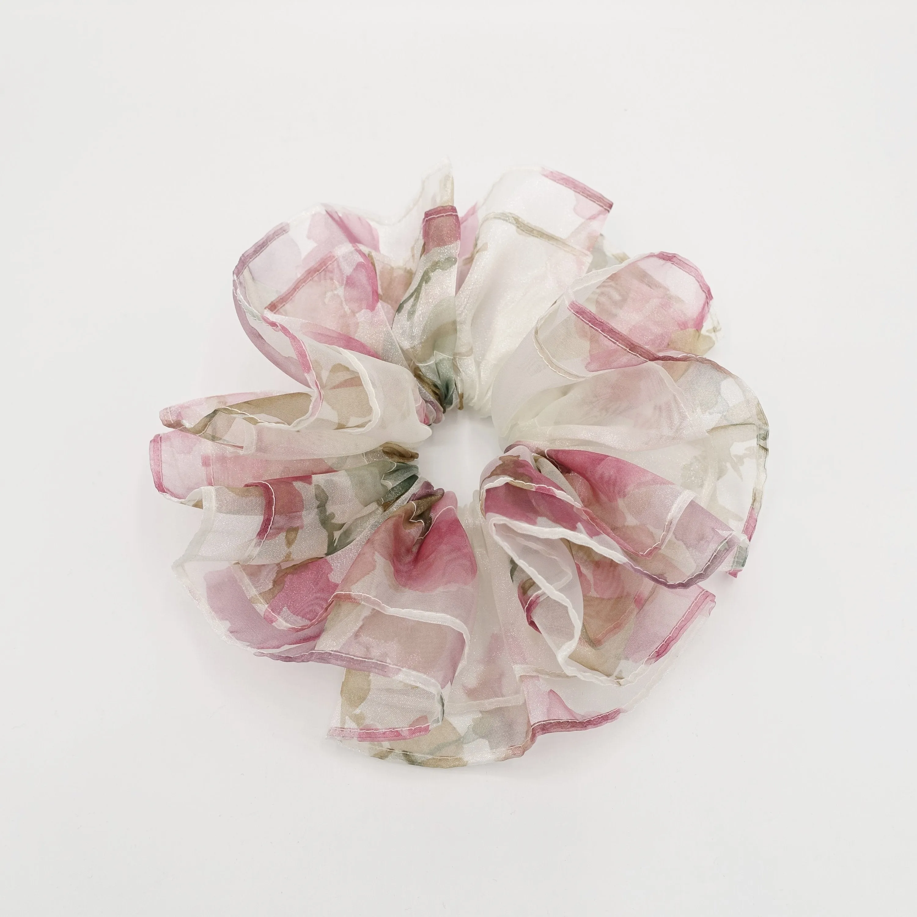 mammoth floral oversized scrunchies organza big hair elastic tie scrunchy for women