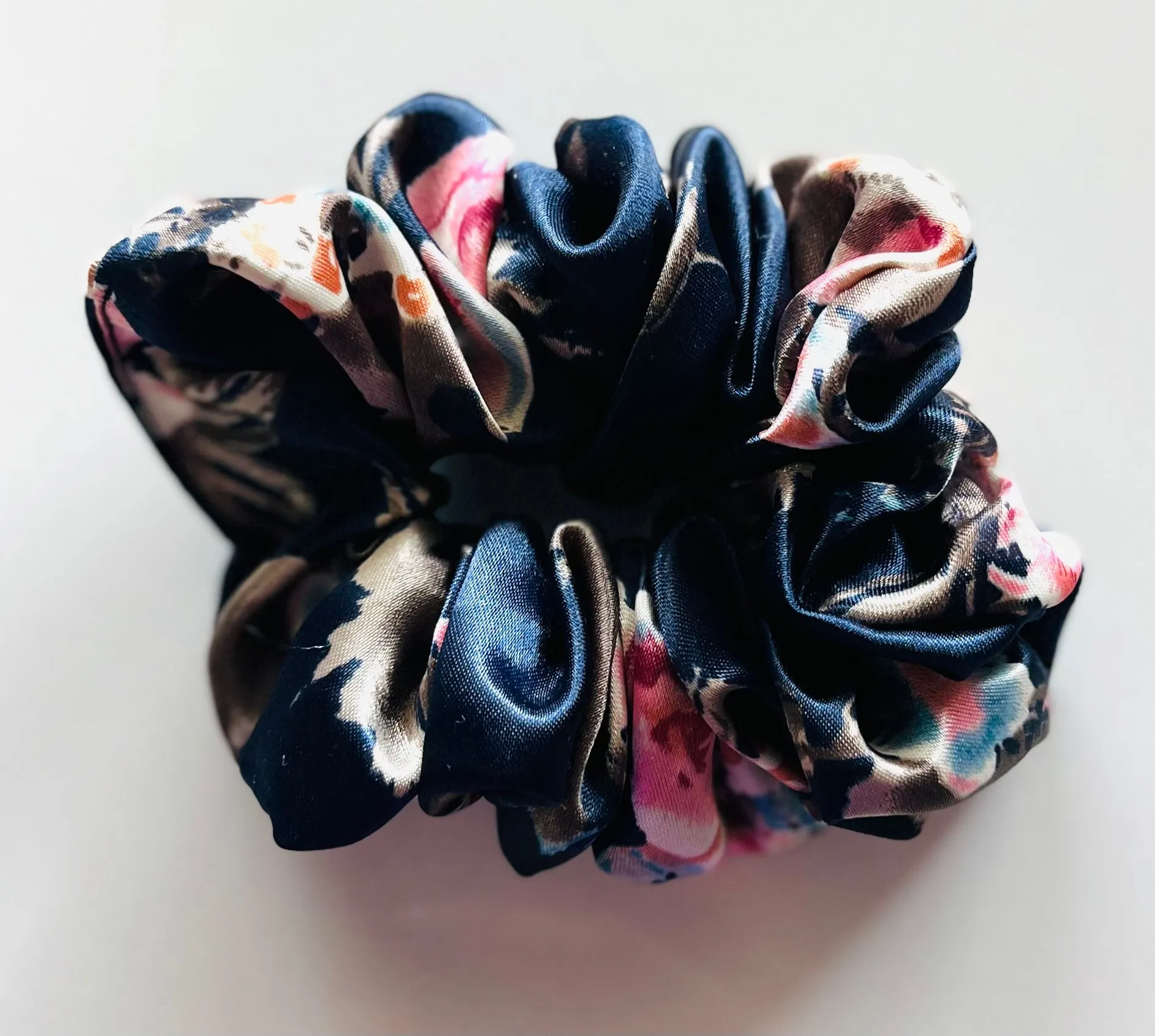 Midnight Garden Satin Scrunchie