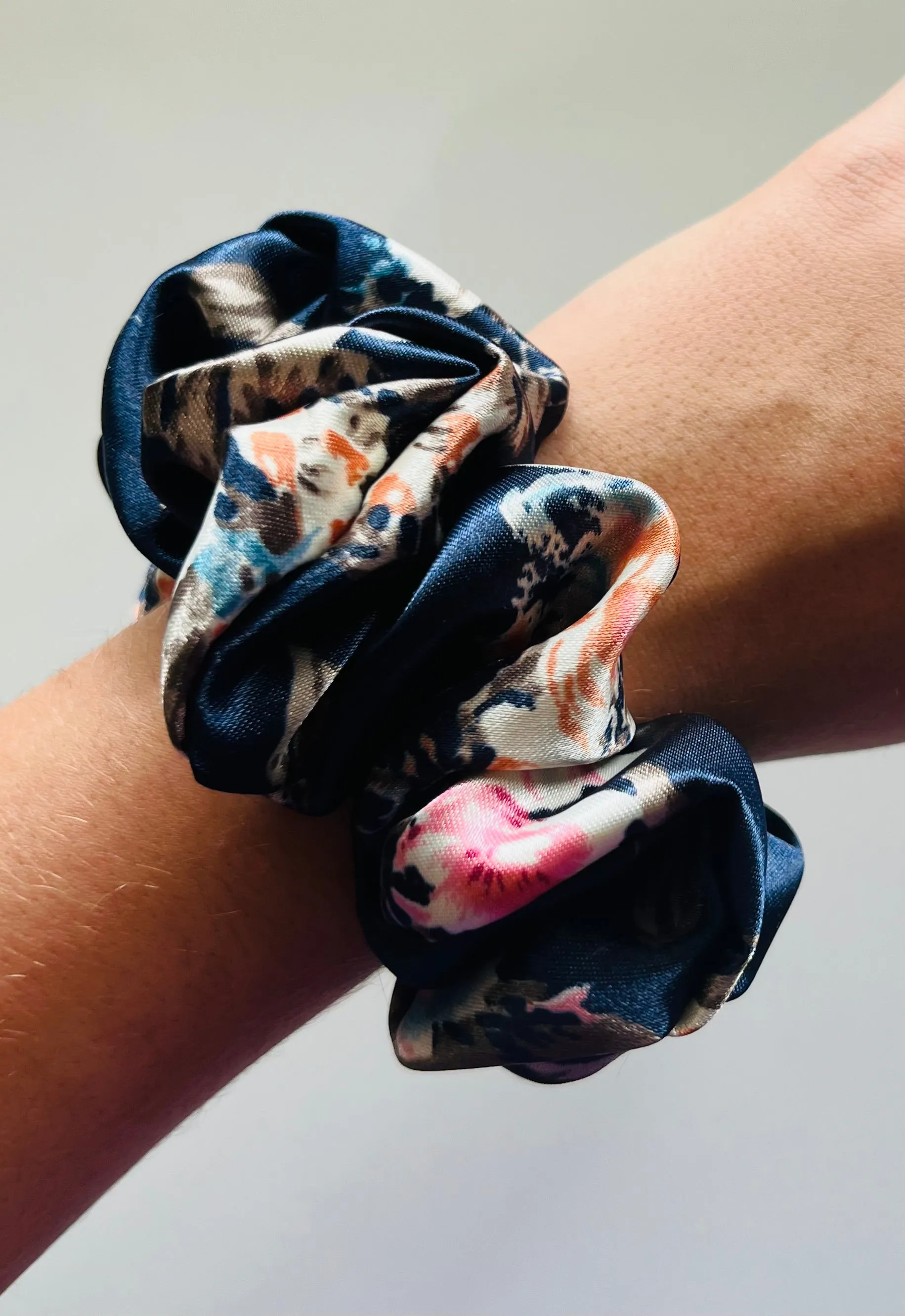 Midnight Garden Satin Scrunchie