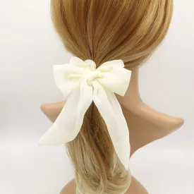 neutral chiffon bow knot scrunchies basic casual hair tie for women