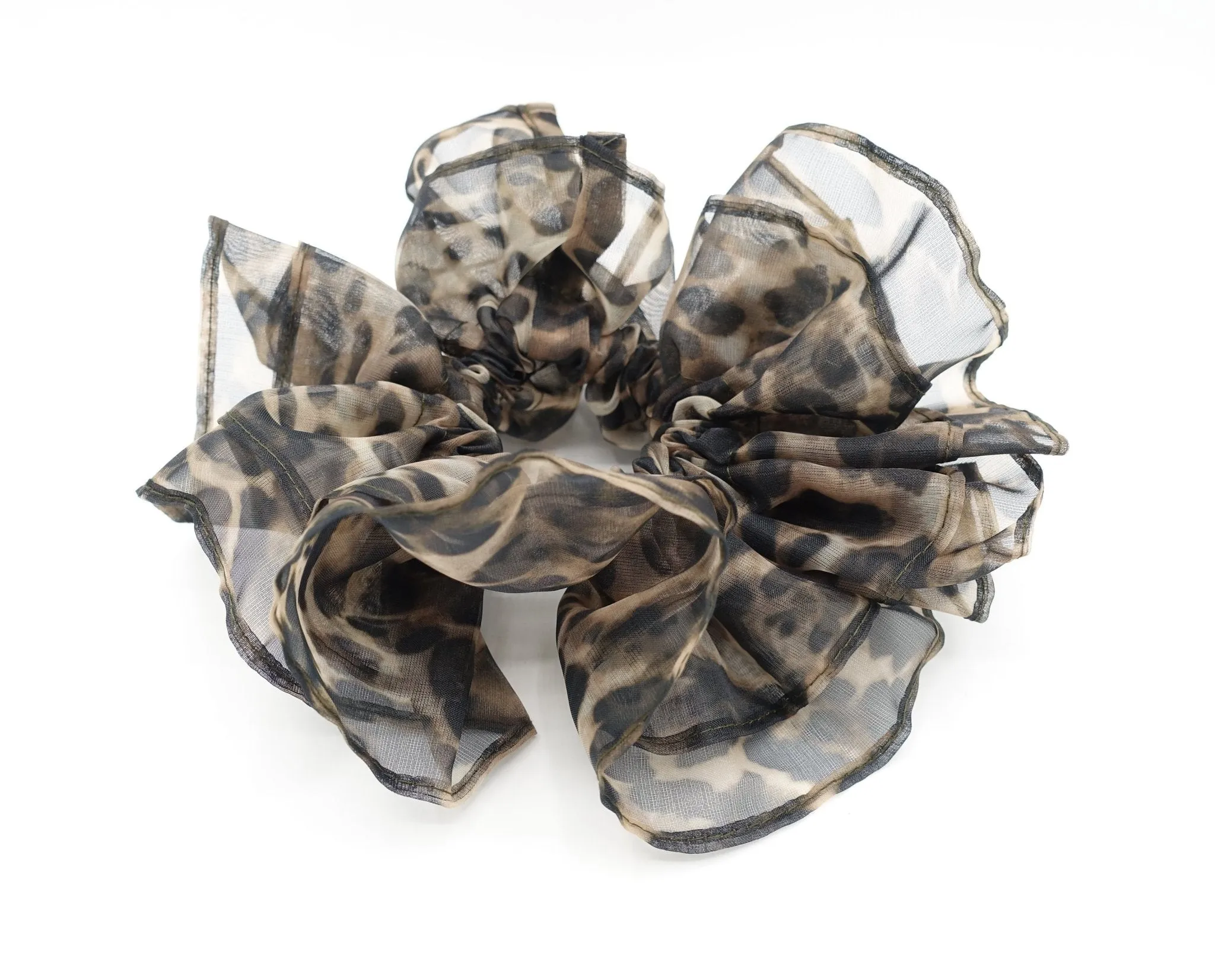 organza leopard oversized scrunchies big large hair elastic accessory for woman