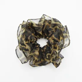 organza leopard oversized scrunchies big large hair elastic accessory for woman