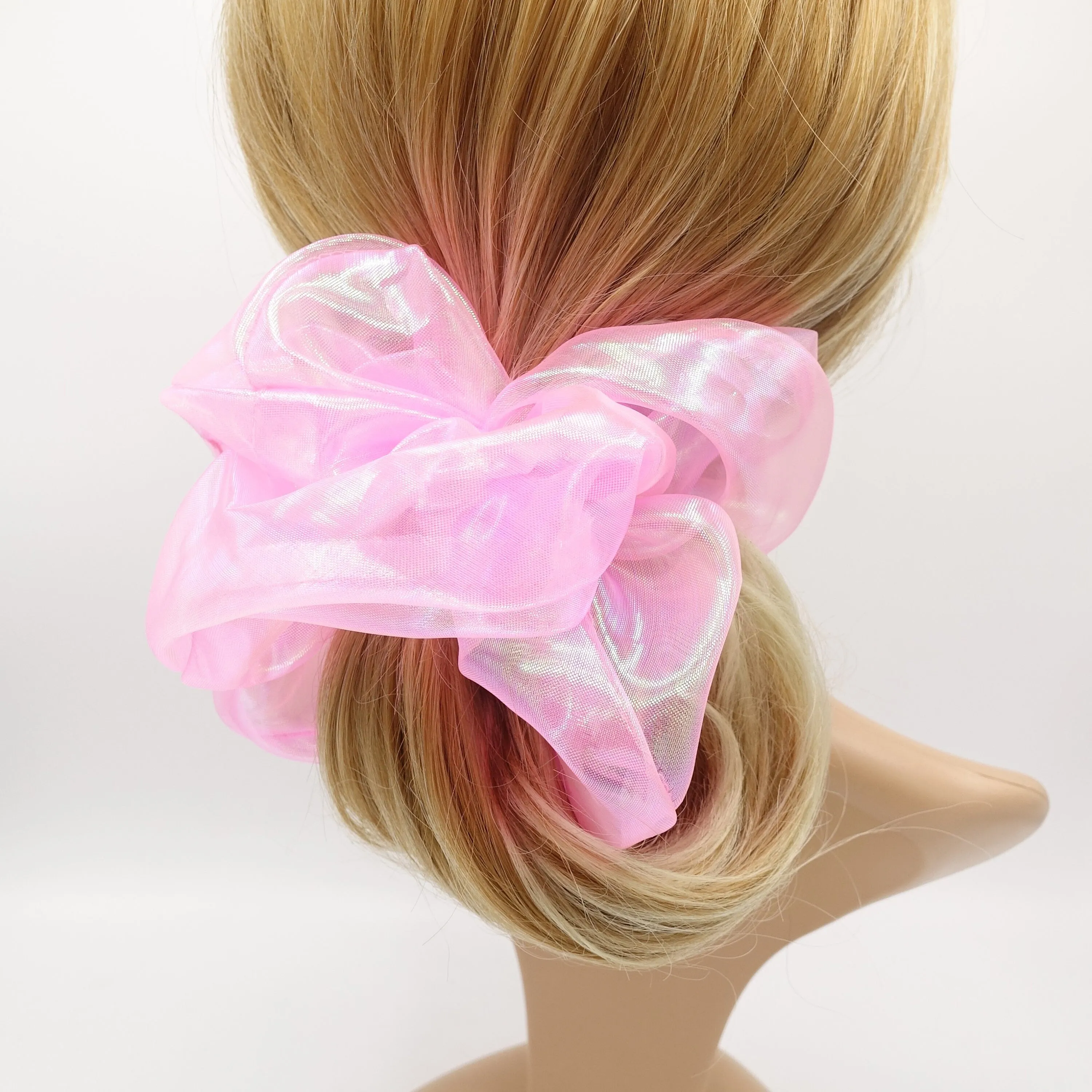 organza scrunchies, dragonfly oversized scrunchies iridescent fabric hair tie stylish hair accessory  for women