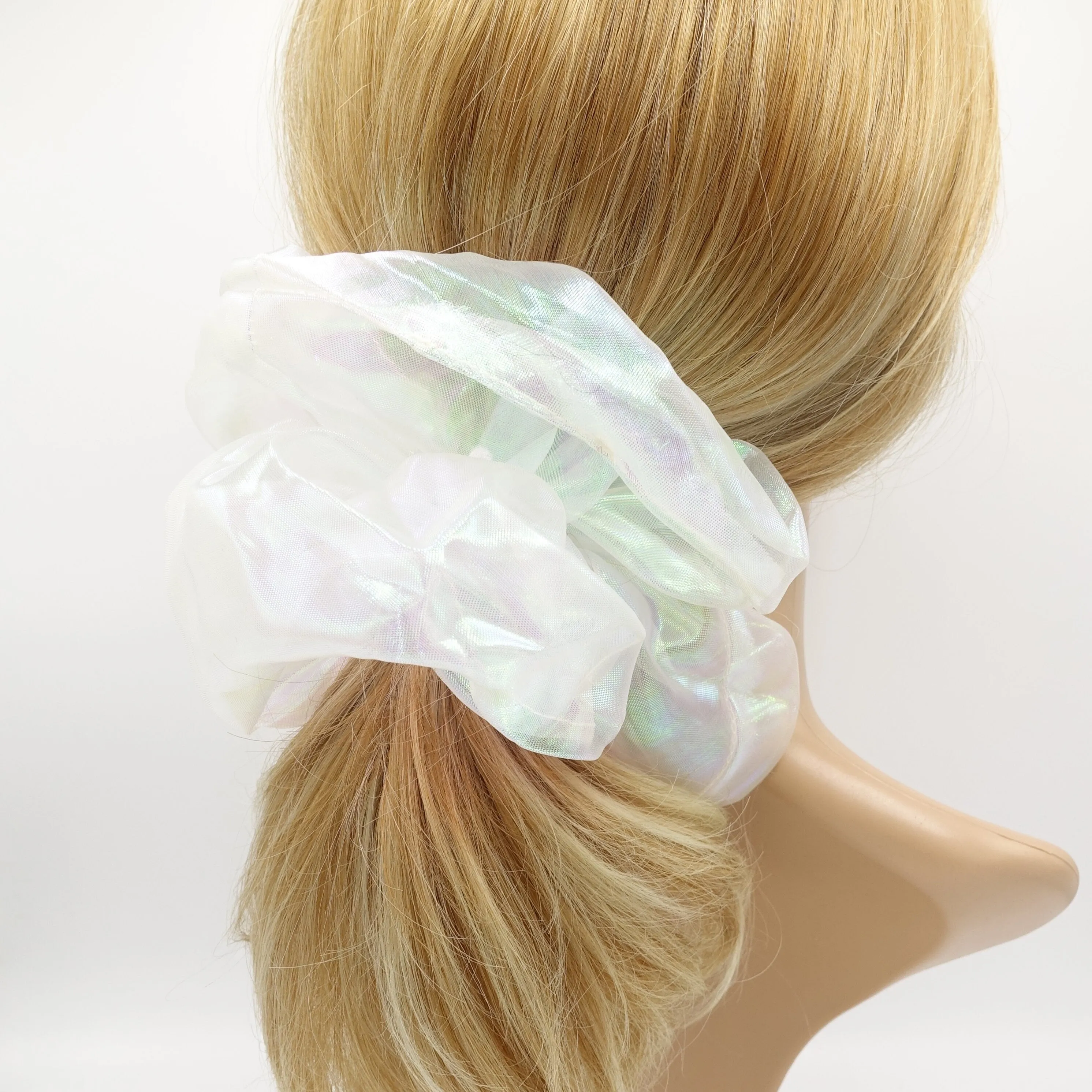 organza scrunchies, dragonfly oversized scrunchies iridescent fabric hair tie stylish hair accessory  for women