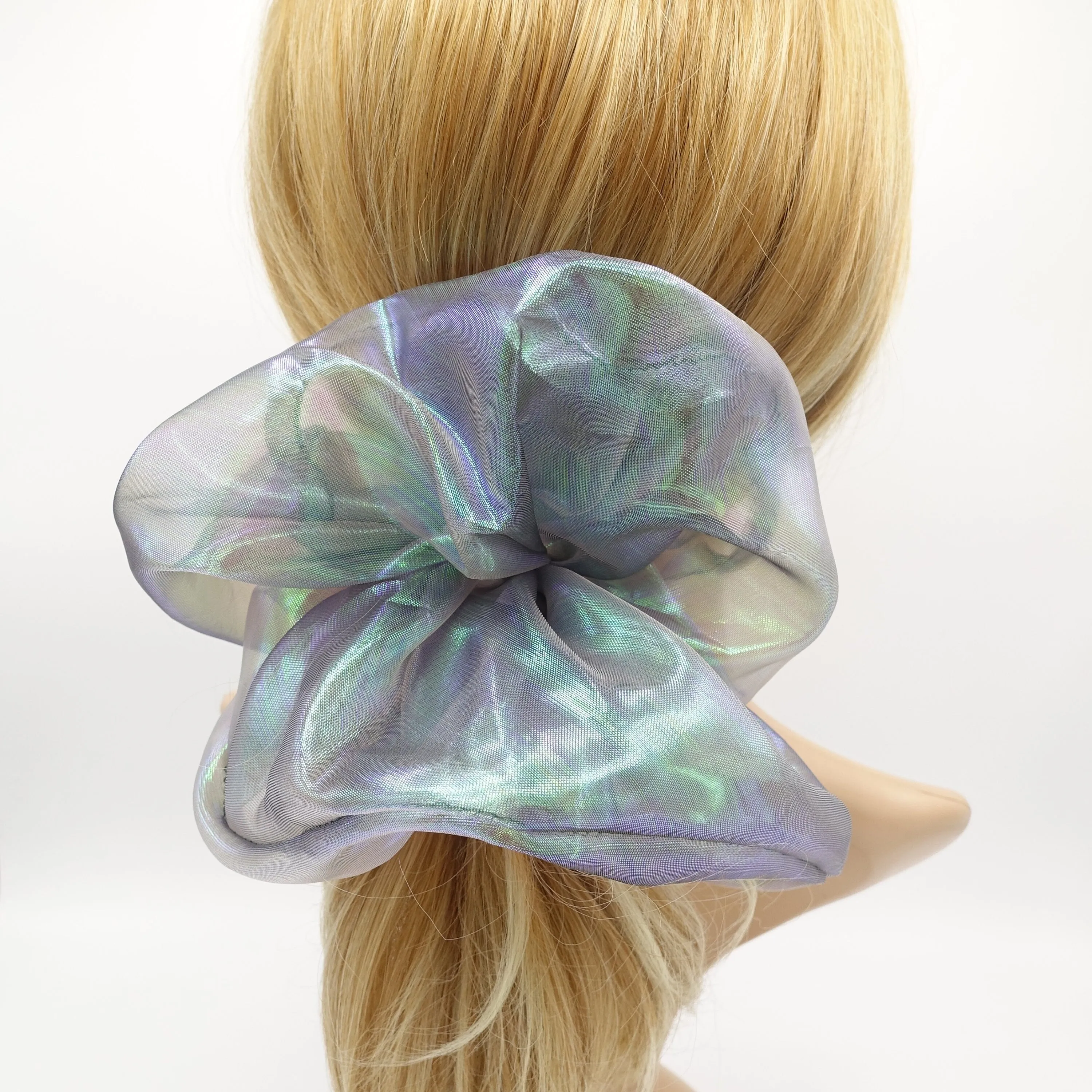 organza scrunchies, dragonfly oversized scrunchies iridescent fabric hair tie stylish hair accessory  for women