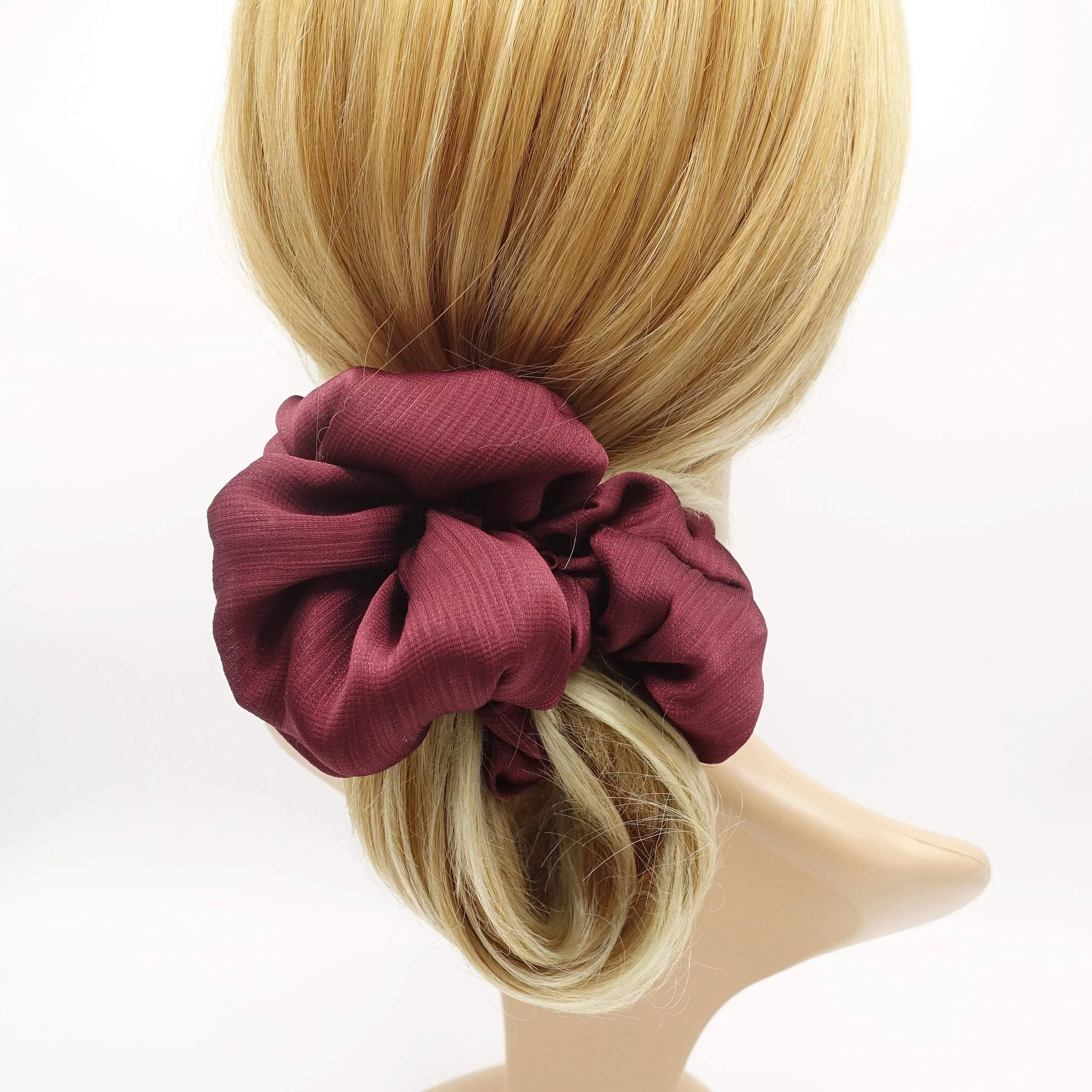 oversized scrunchies satin crinkled hair elastic scrunchies for women