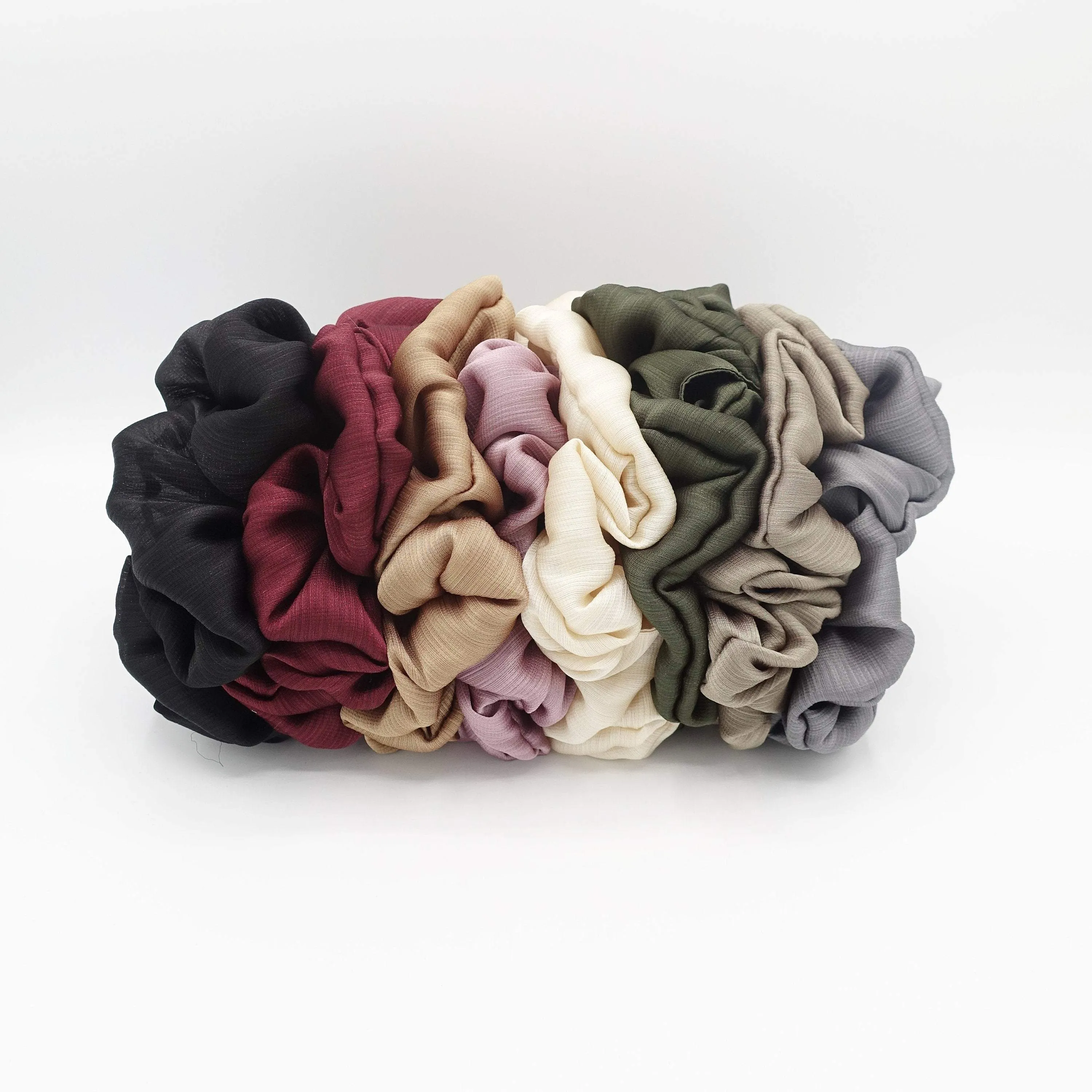 oversized scrunchies satin crinkled hair elastic scrunchies for women