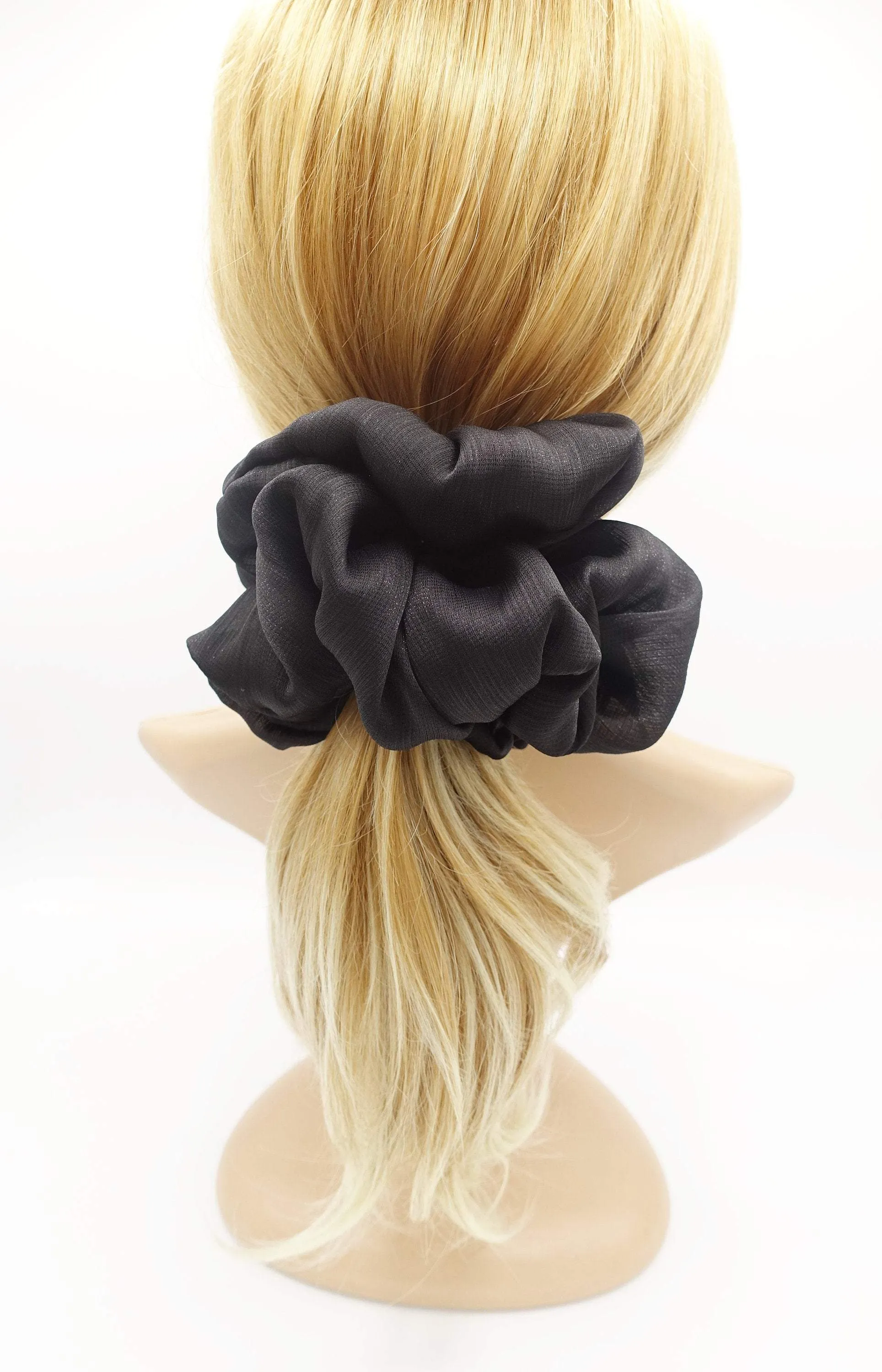 oversized scrunchies satin crinkled hair elastic scrunchies for women