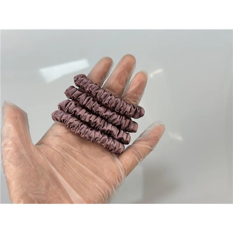 Pale Mauve silk scrunchies mini