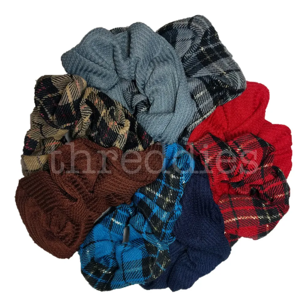 Plaid and Thermal Scrunchies // SET of 8