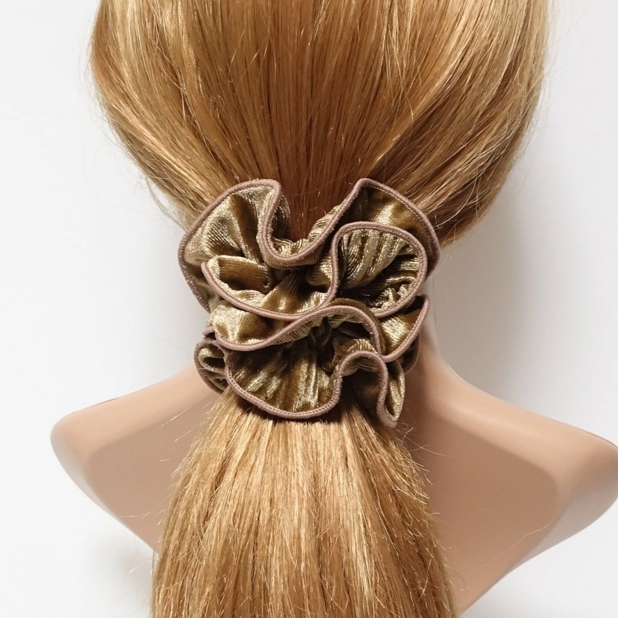 pleated velvet hair scrunchies pretty hair accessory hair elastic scrunchie for women