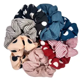 Polka Dot and Skinny Stripe Scrunchies